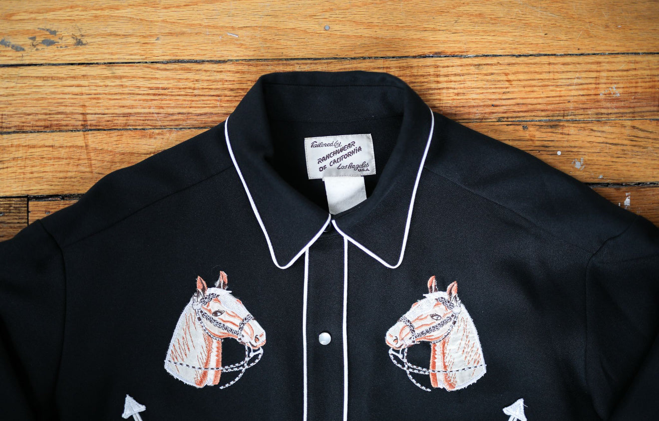 1950'S BLACK HORSE HEAD SHIRT XL/2XL
