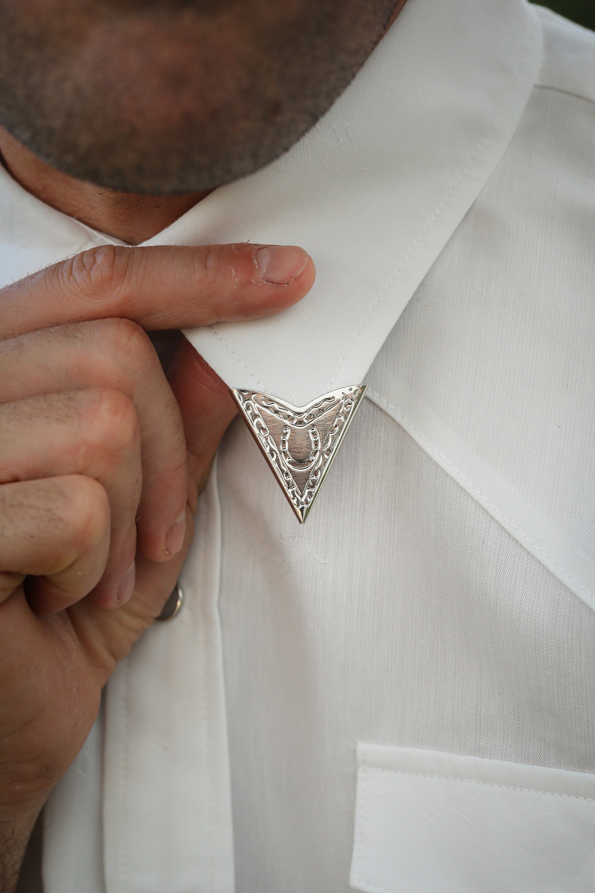 Engraved Collar Tips - Five Pieces of the Frontier
