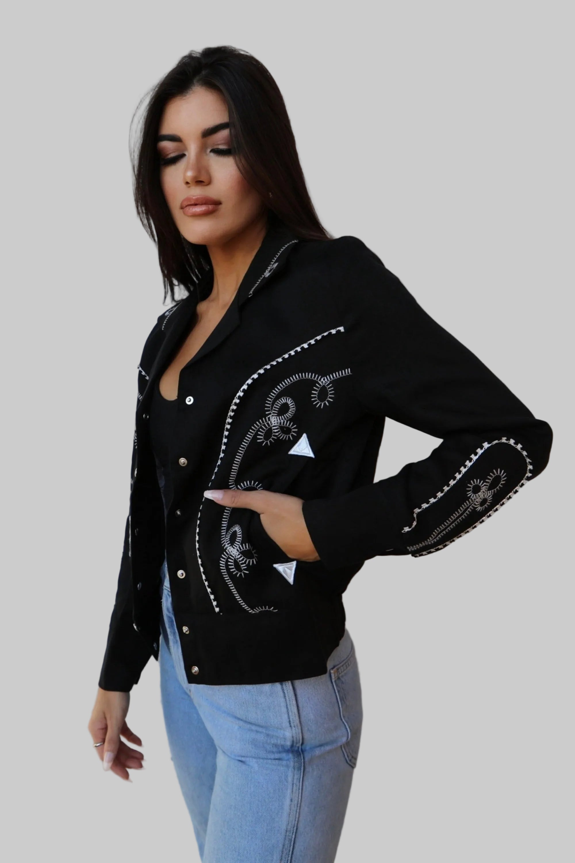 Bolero Women's Jacket Black and White