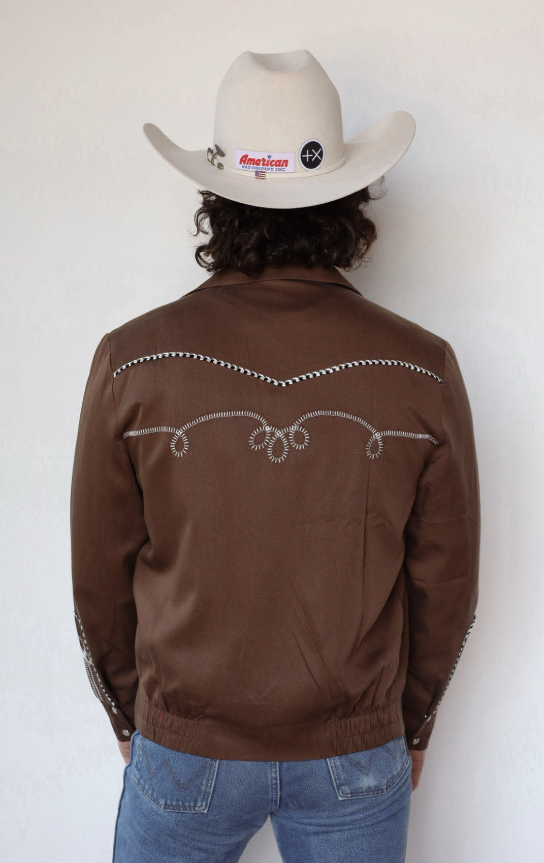 Bolero Men's Jacket Walnut and White