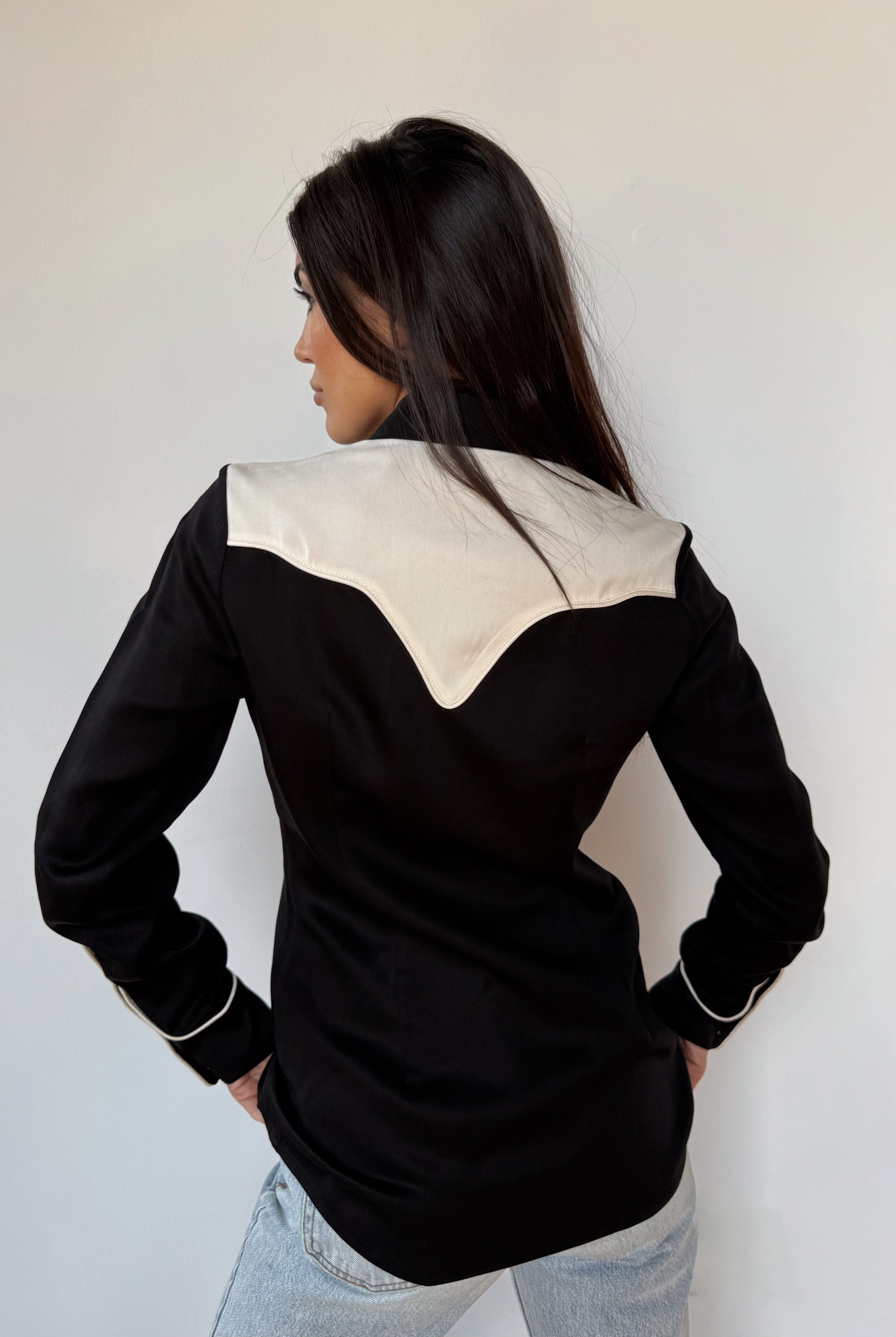 San Juan Women's Shirt Black w/ Off White Yoke