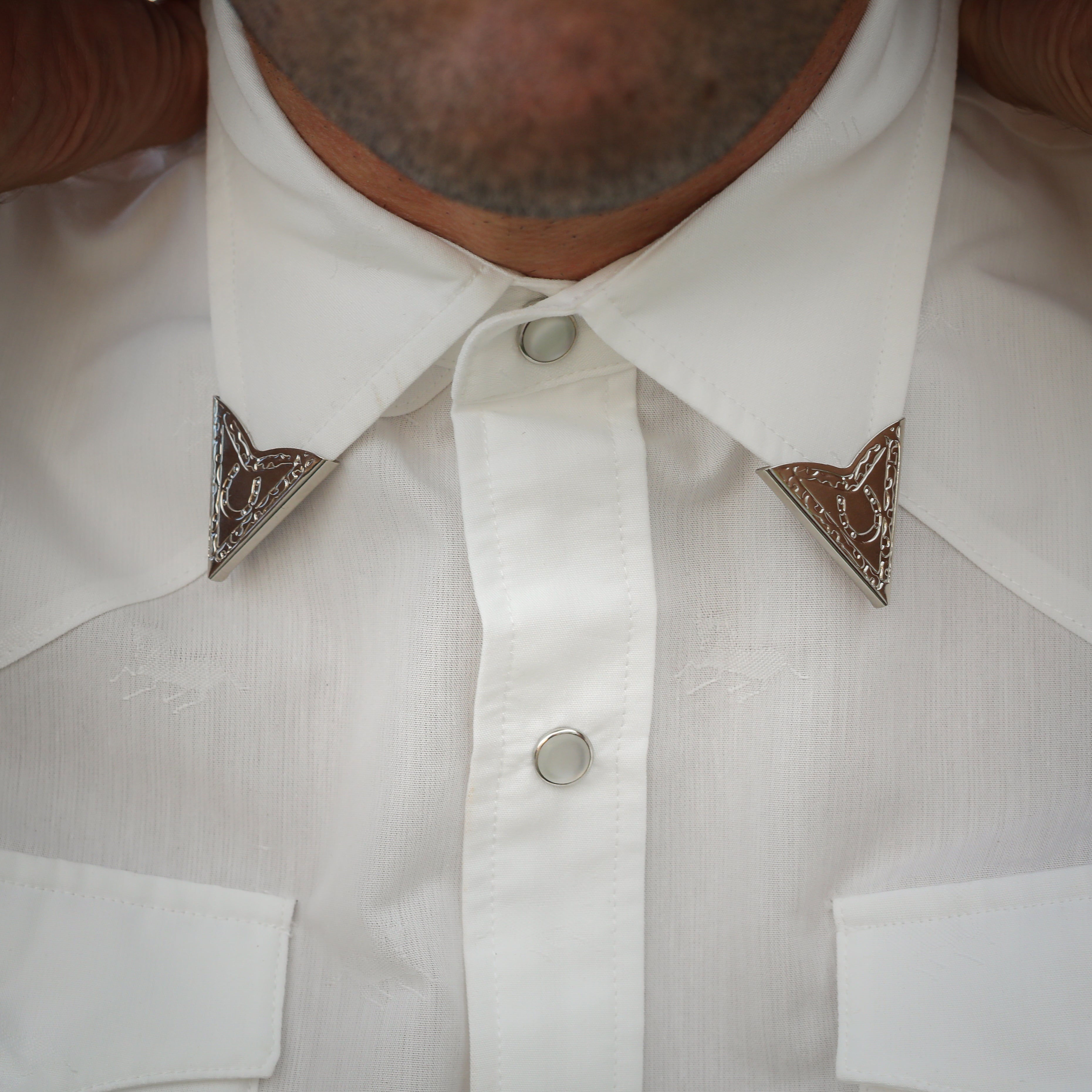 Engraved Collar Tips - Five Pieces of the Frontier