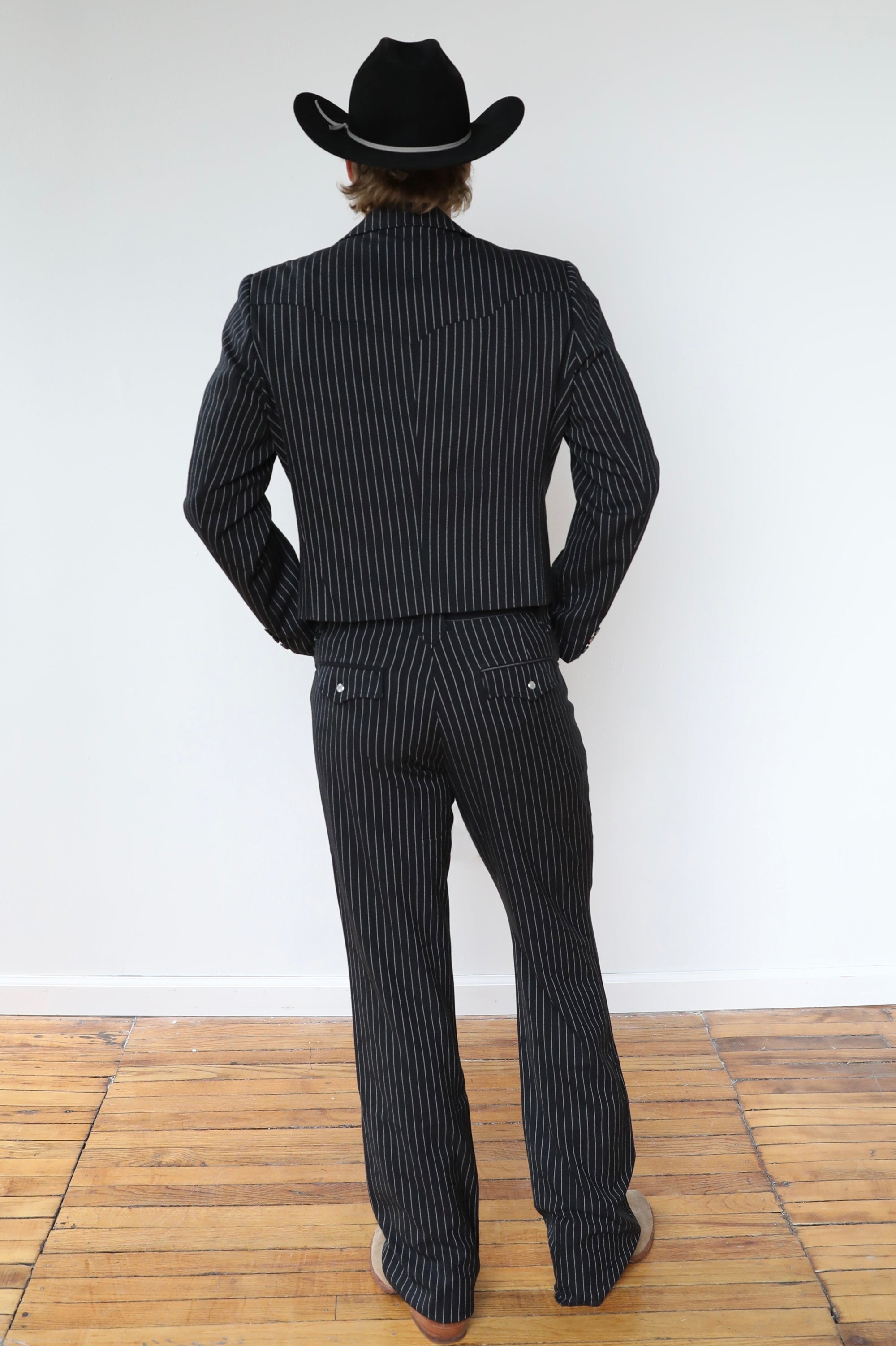 Bakersfield Pin Stripe Suit Black