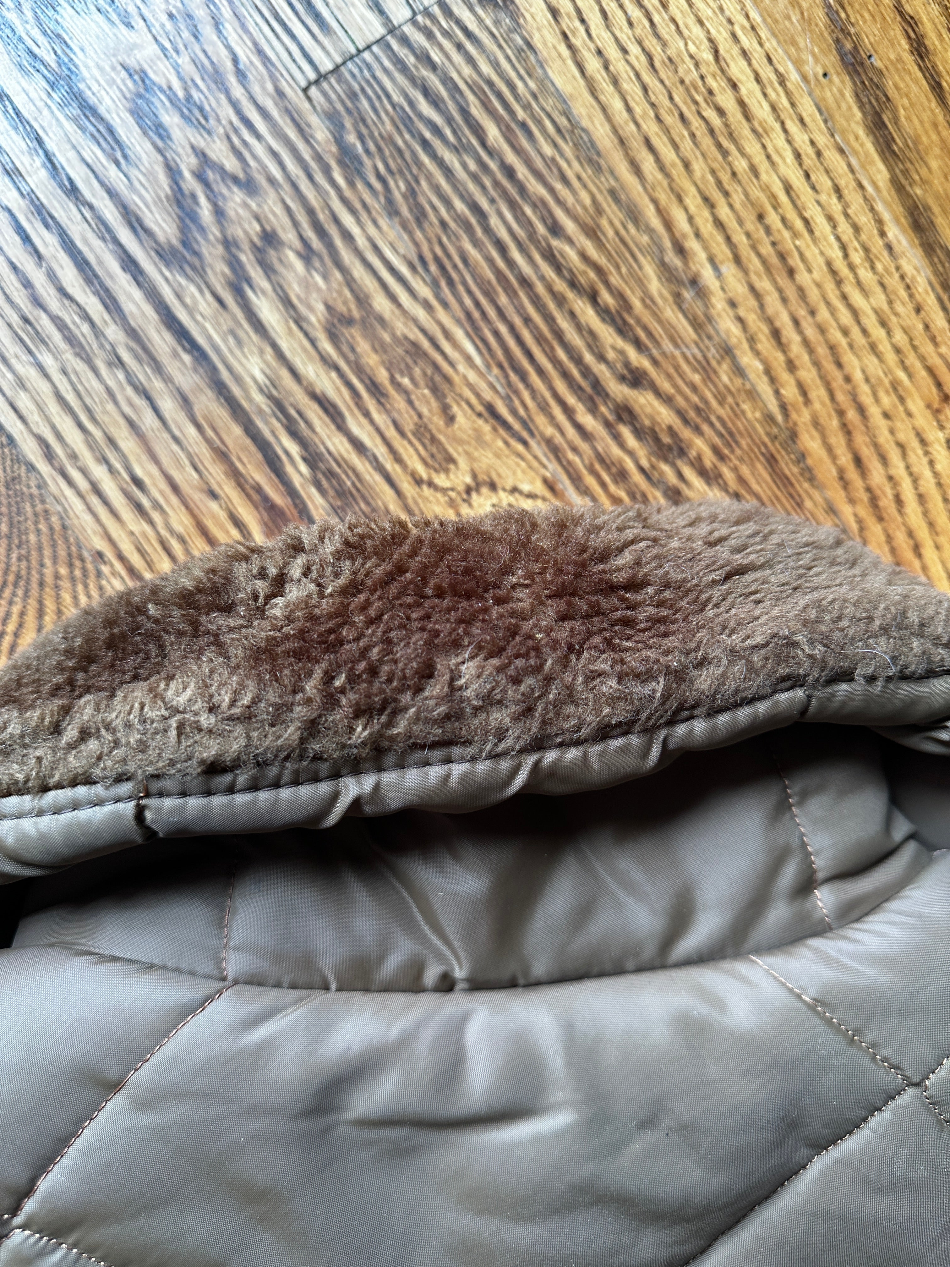 1960'S WESTERN QUILTED FUR LINED PUFFER W FUR COLLAR - LARGE/XL