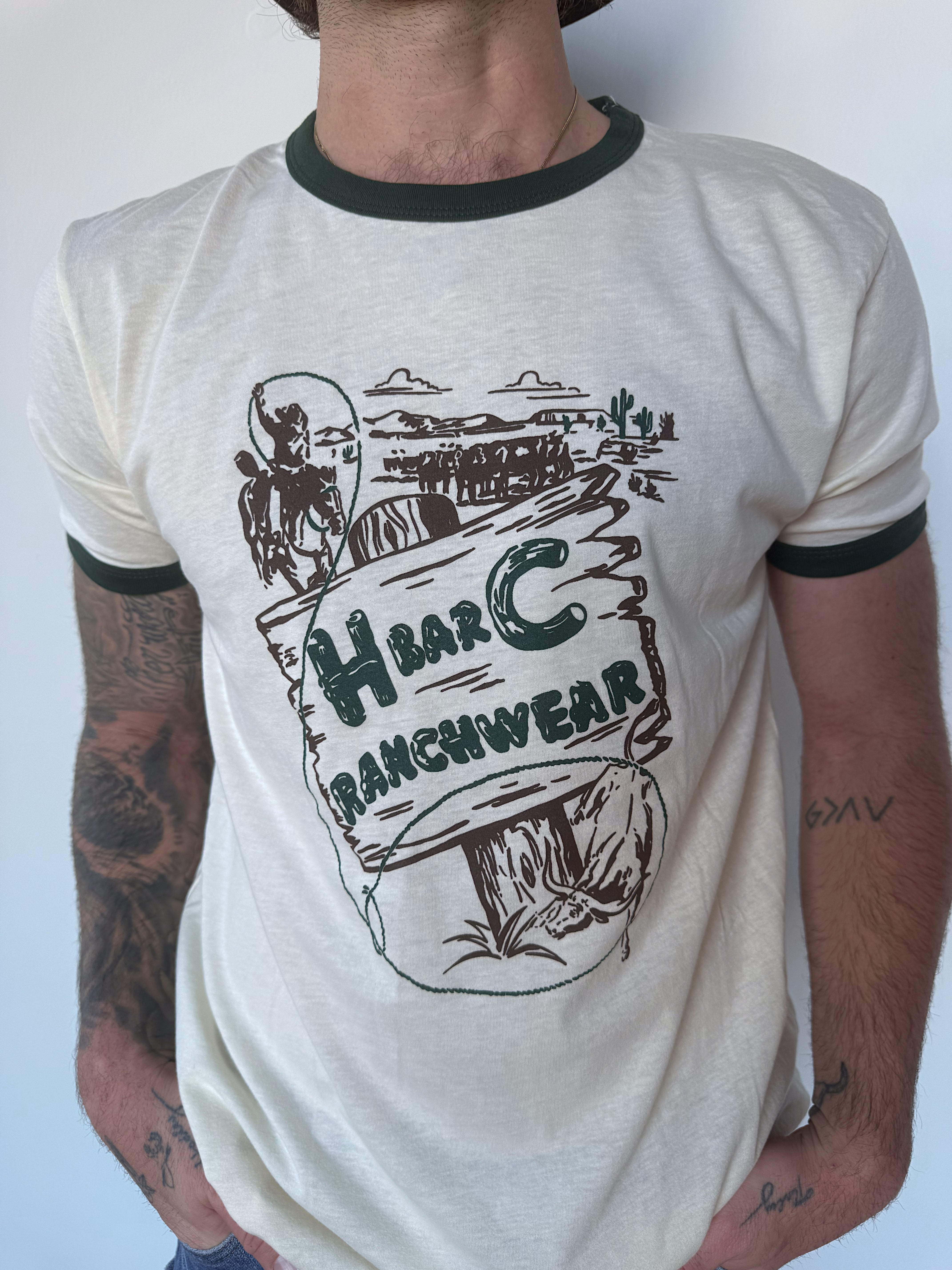 Post Canyon Off White Green Ringer