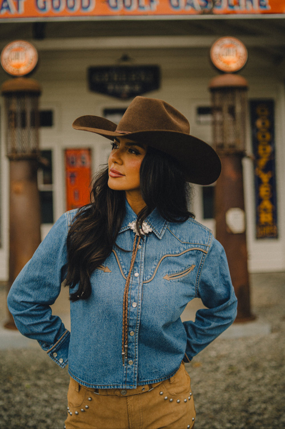 Rustler X H Bar C Denim Cropped Shirt