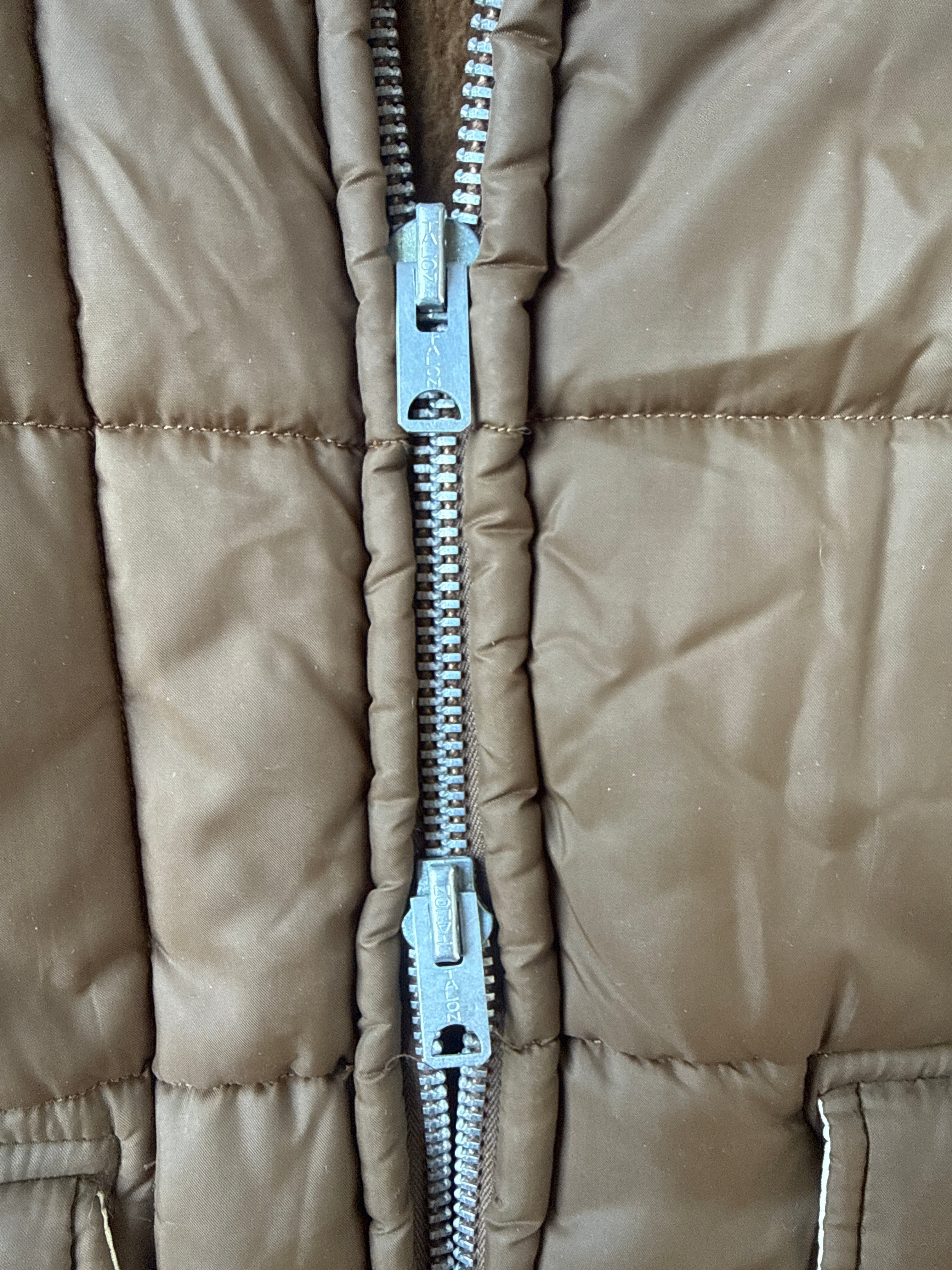 1960'S WESTERN QUILTED FUR LINED PUFFER W FUR COLLAR - LARGE/XL