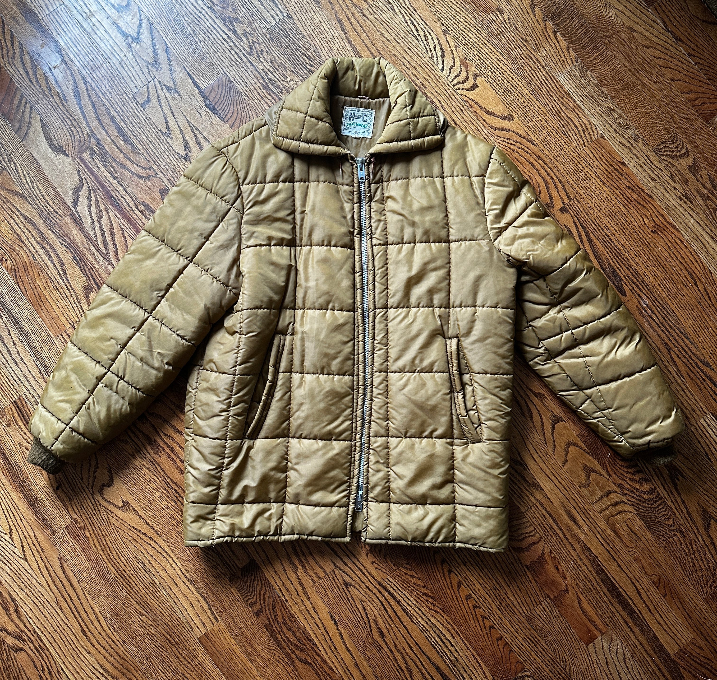 1960'S OLIVE WESTERN POLAR QUILT JACKET XL