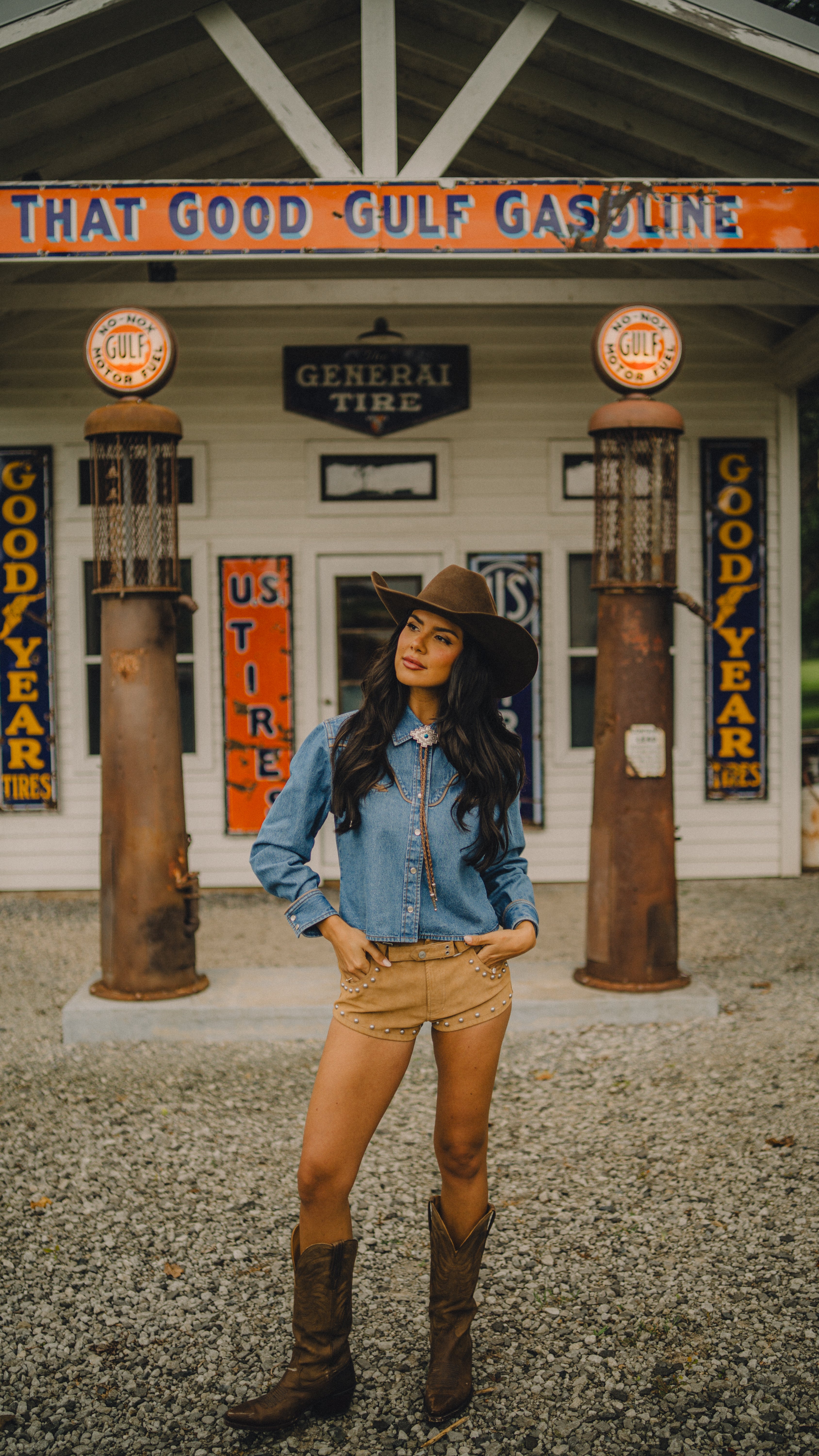 Rustler X H Bar C Denim Cropped Shirt