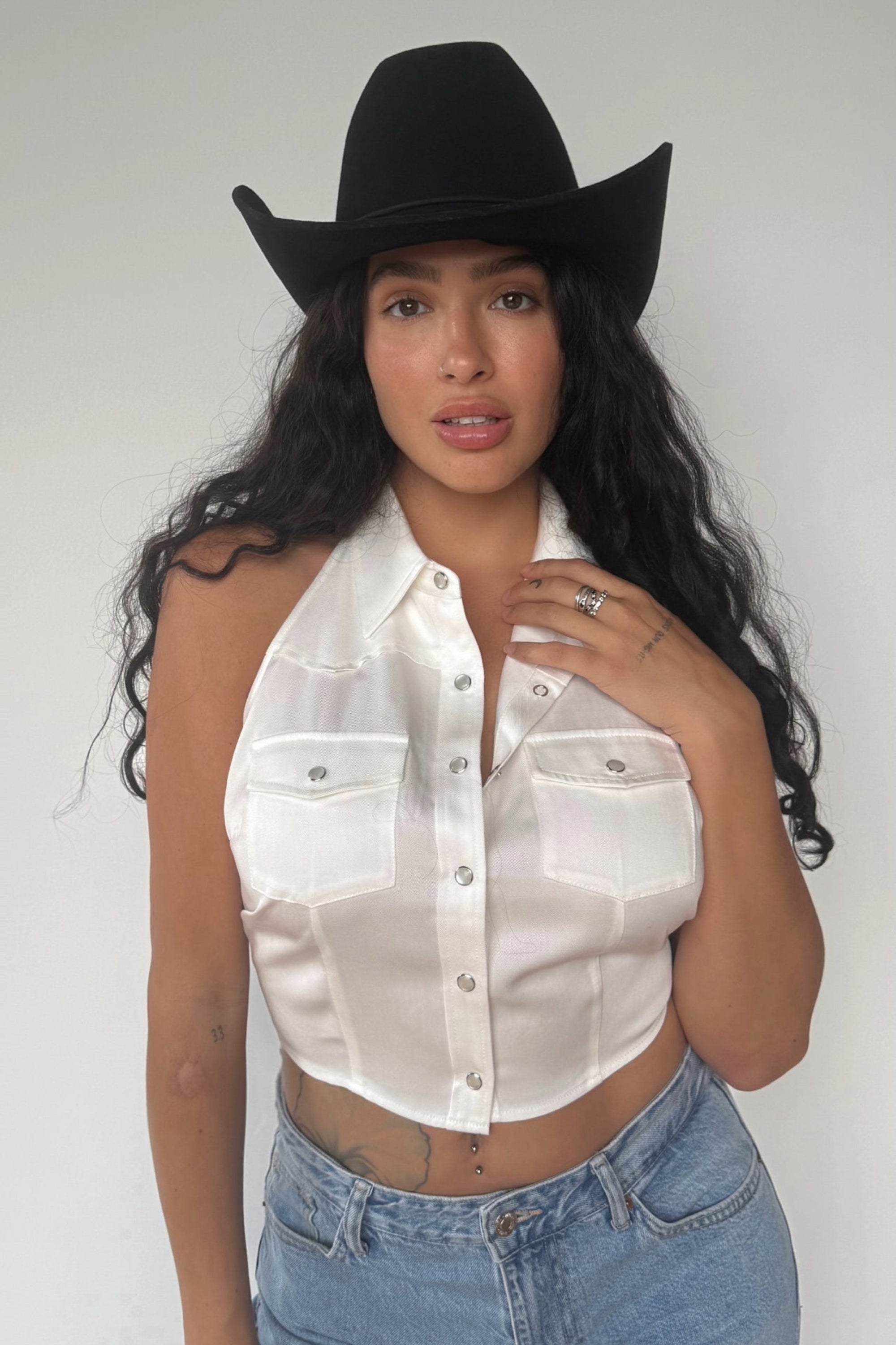 Hampton Halter Top White