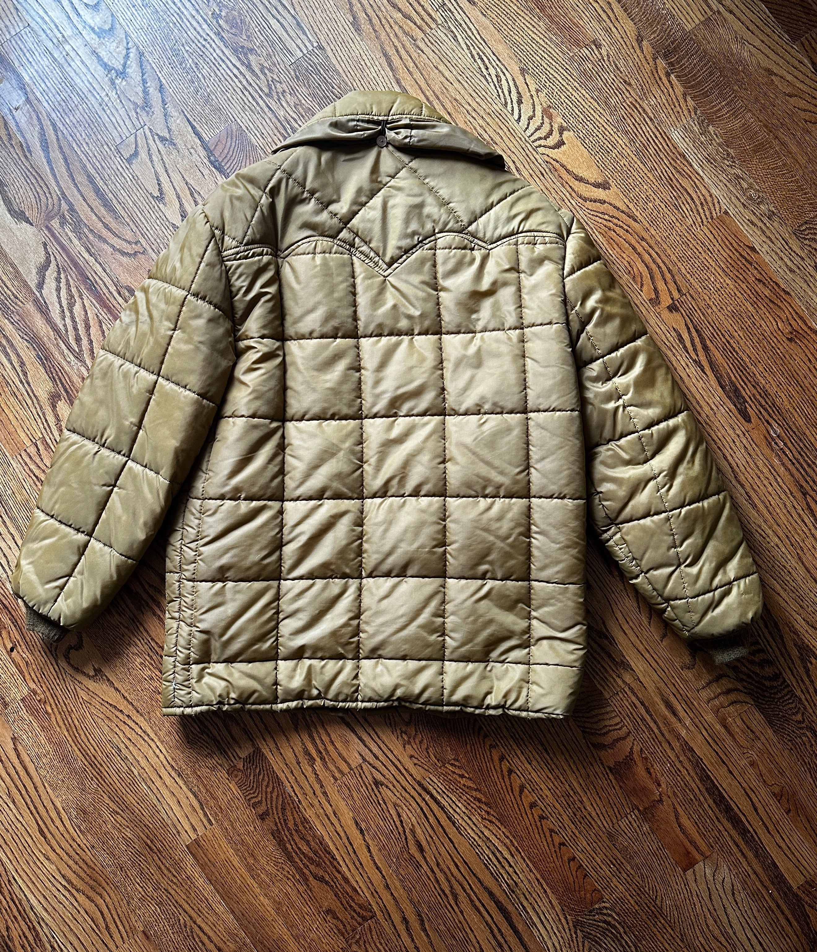 1960'S OLIVE WESTERN POLAR QUILT JACKET XL