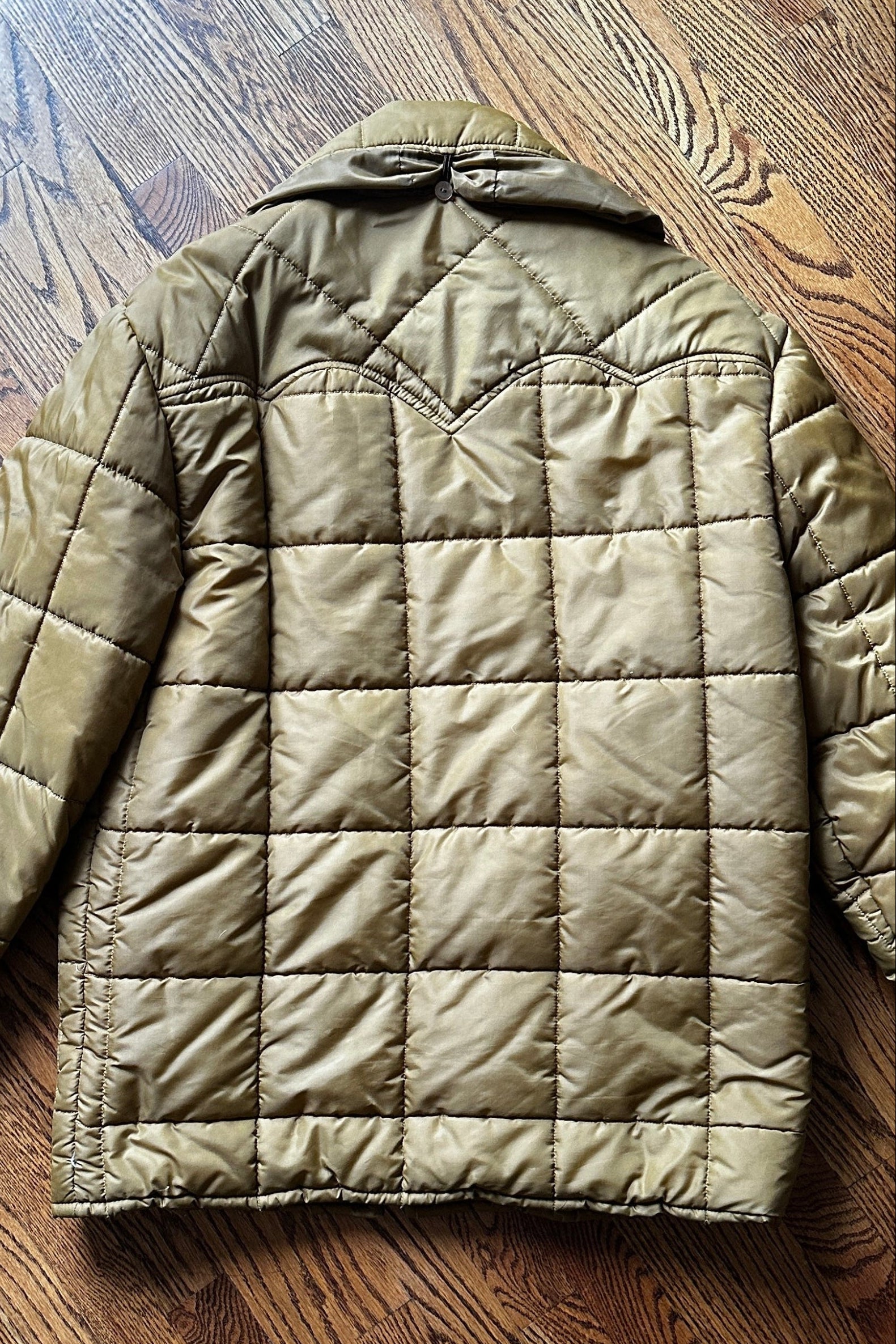1960'S OLIVE WESTERN POLAR QUILT JACKET XL