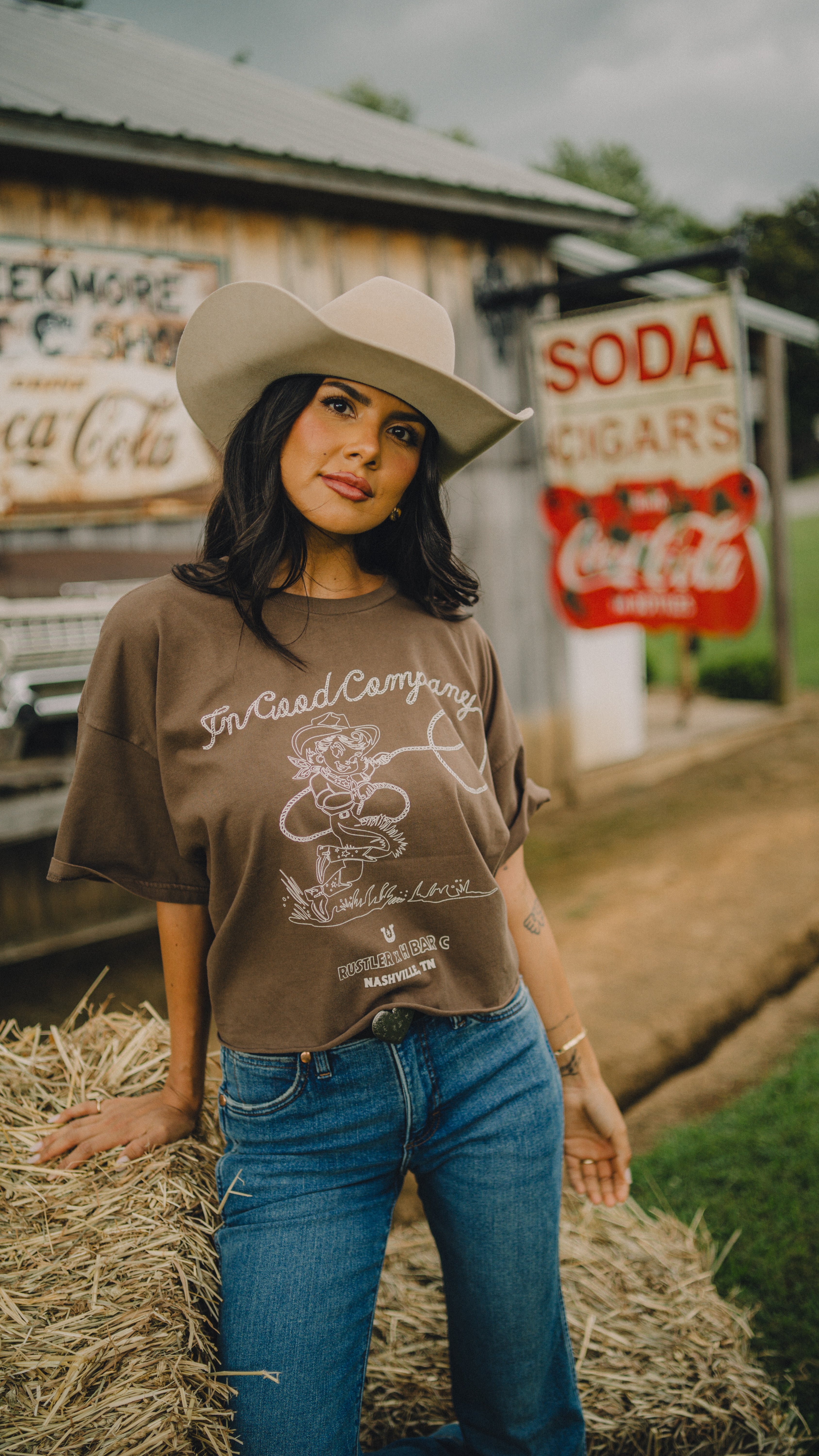 H Bar C X Rustler ‘In Good Company’ Women’s Crop Tee