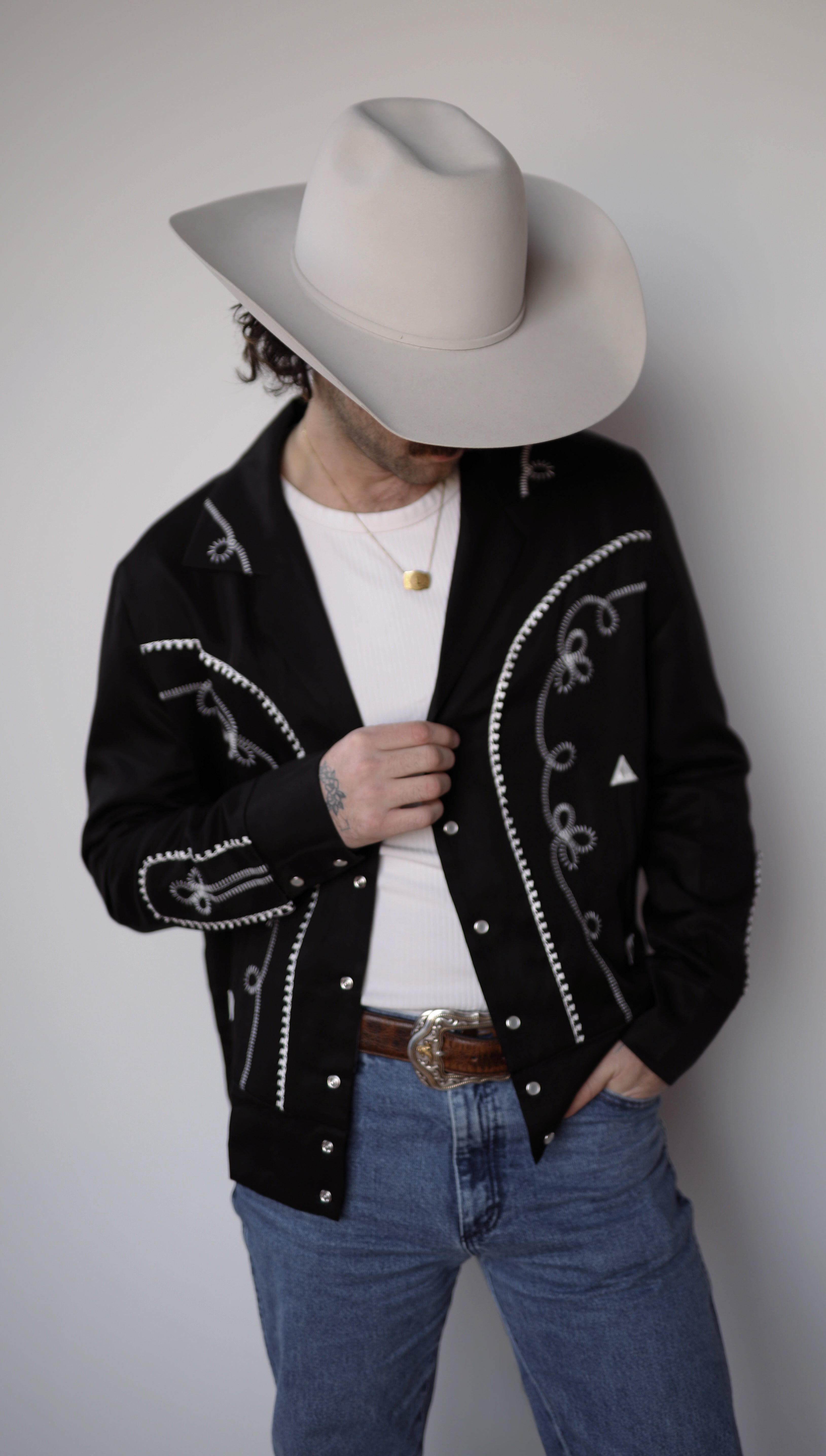 Bolero Men's Jacket Black and White