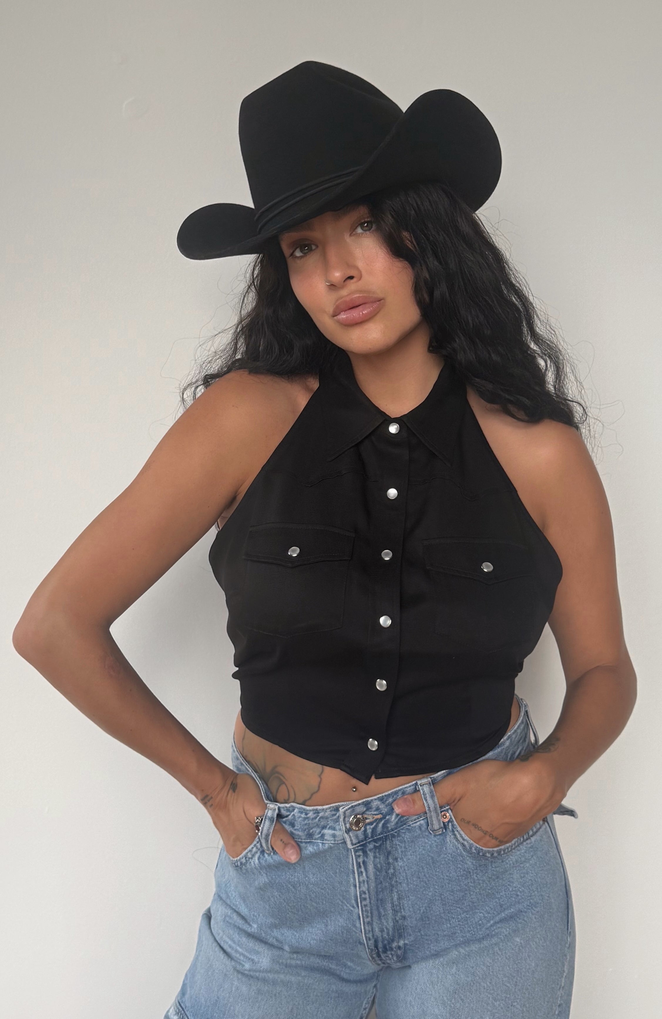 Hampton Halter Top Black