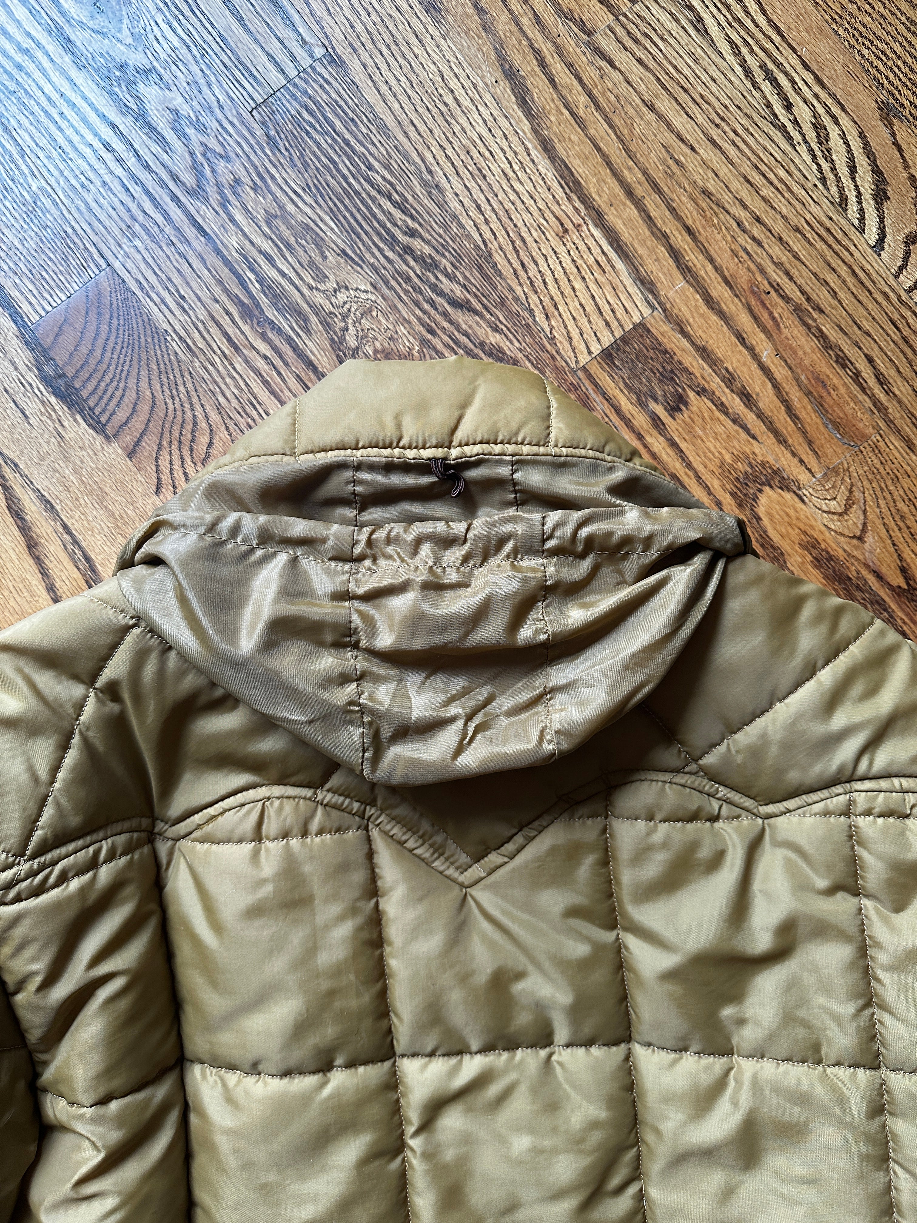 1960'S OLIVE WESTERN POLAR QUILT JACKET XL