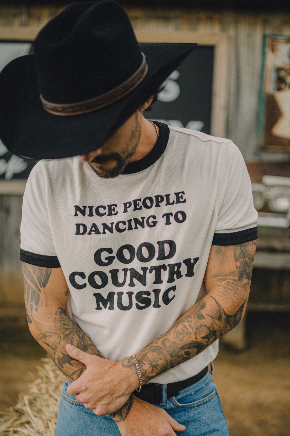 H Bar C X Rustler ‘Nice People’ Mens Ringer