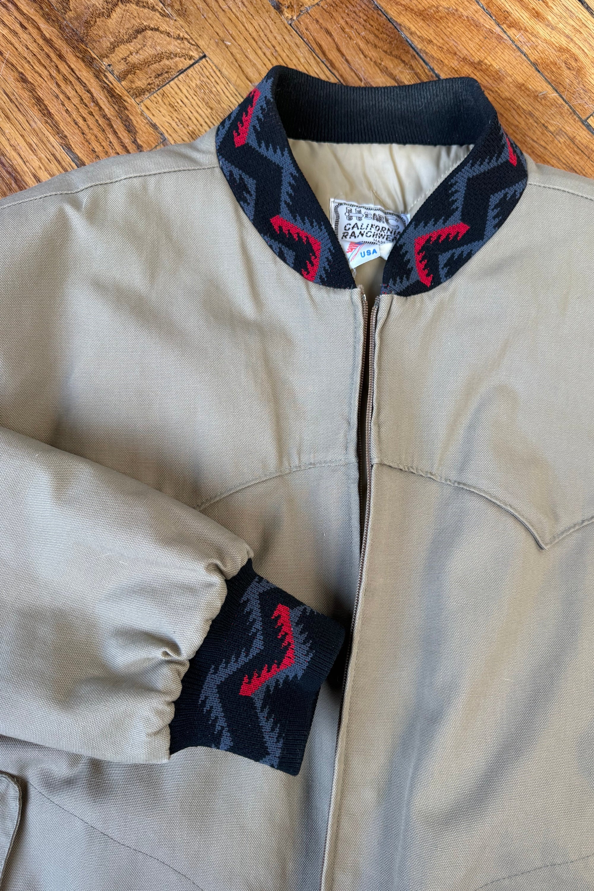 1970'S BEIGE ‘YELLOWSTONE’ AZTEC BOMBER L/XL