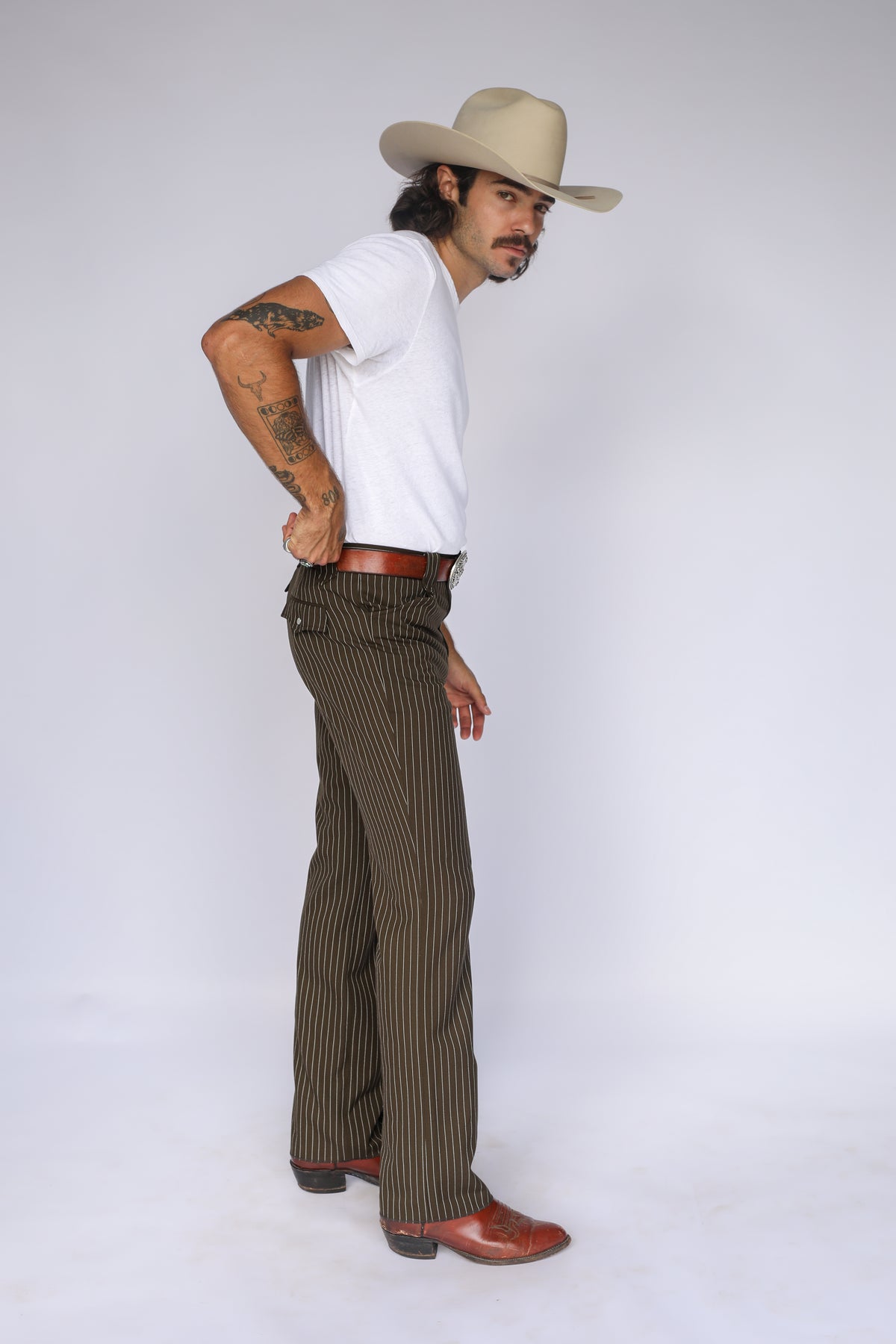 Bakersfield Pant Brown Pin Stripe