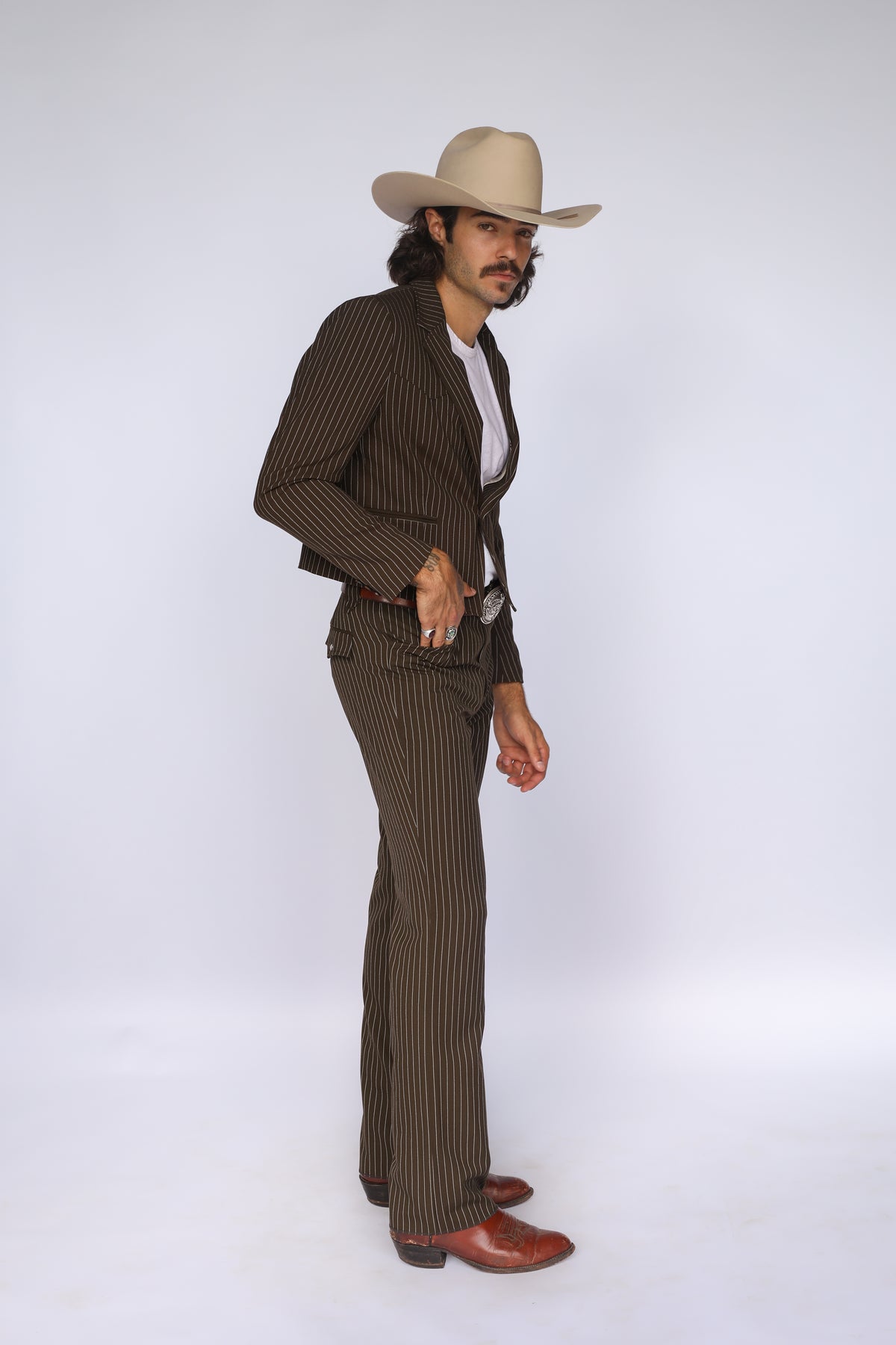 Bakersfield Jacket Brown Pin Stripe