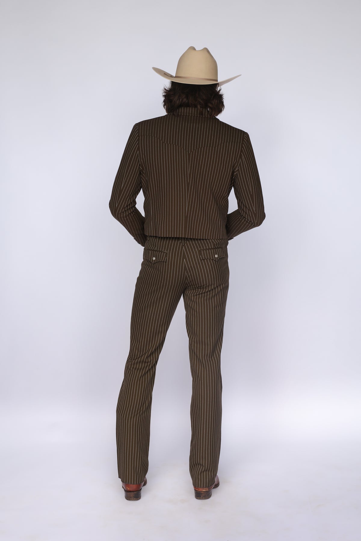 Bakersfield Jacket Brown Pin Stripe
