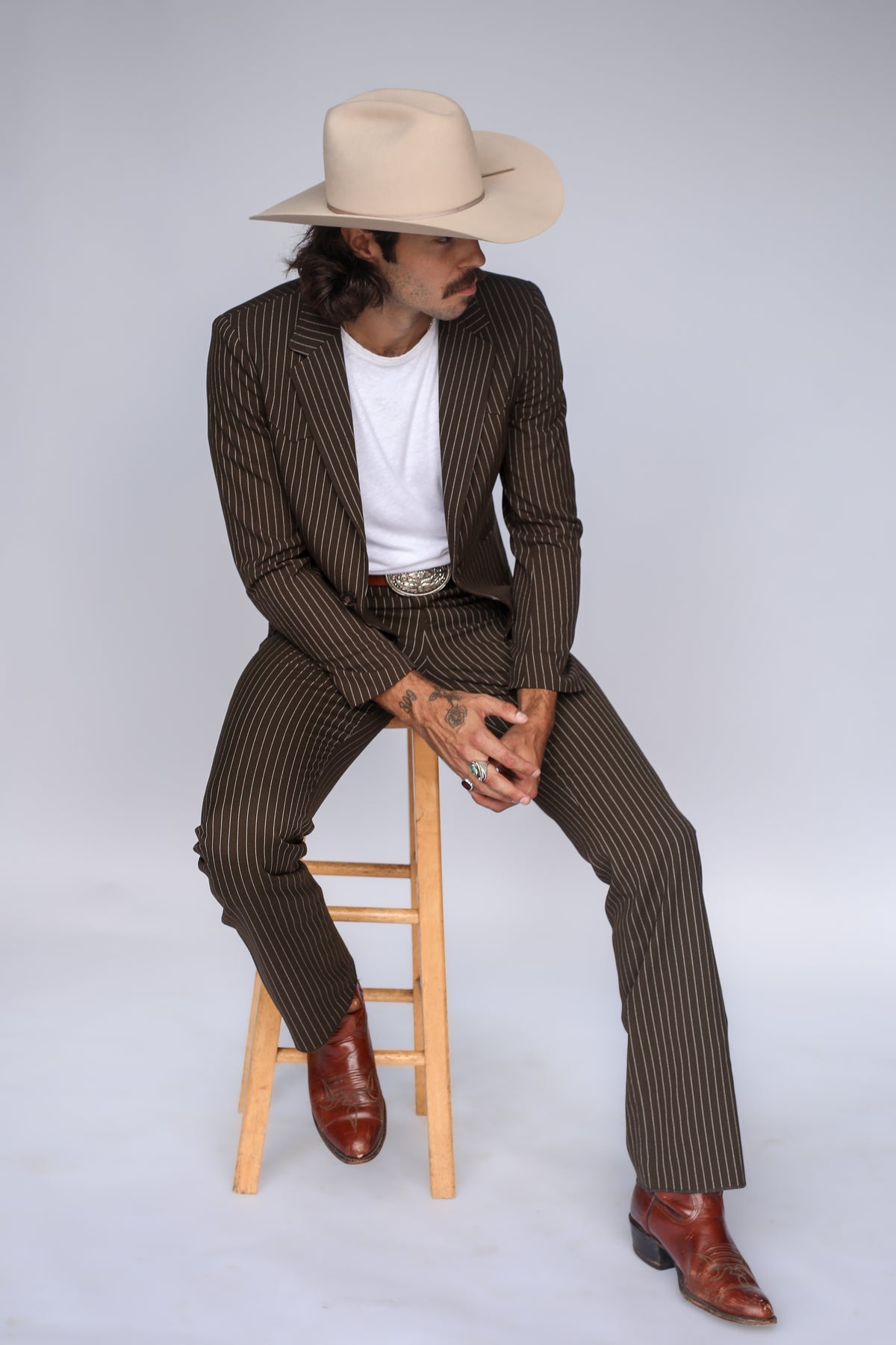 Bakersfield Jacket Brown Pin Stripe