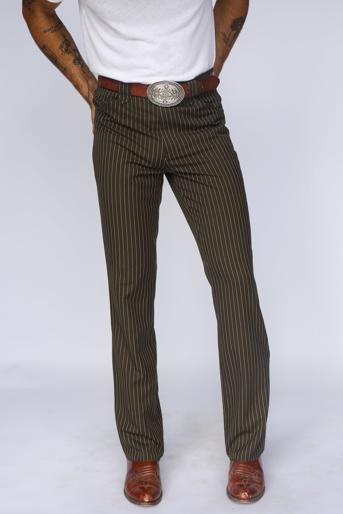 Bakersfield Pant Brown Pin Stripe