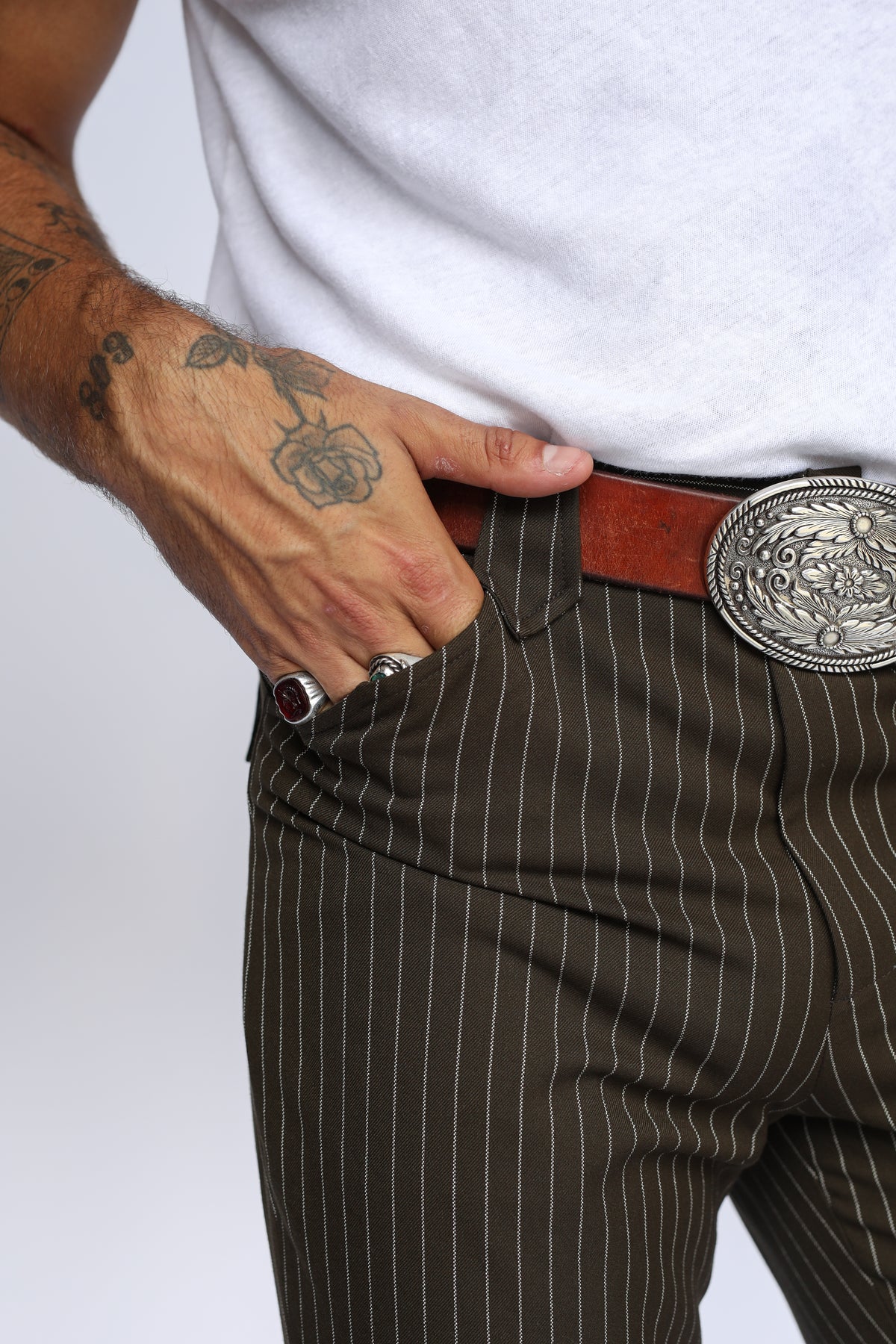 Bakersfield Pant Brown Pin Stripe
