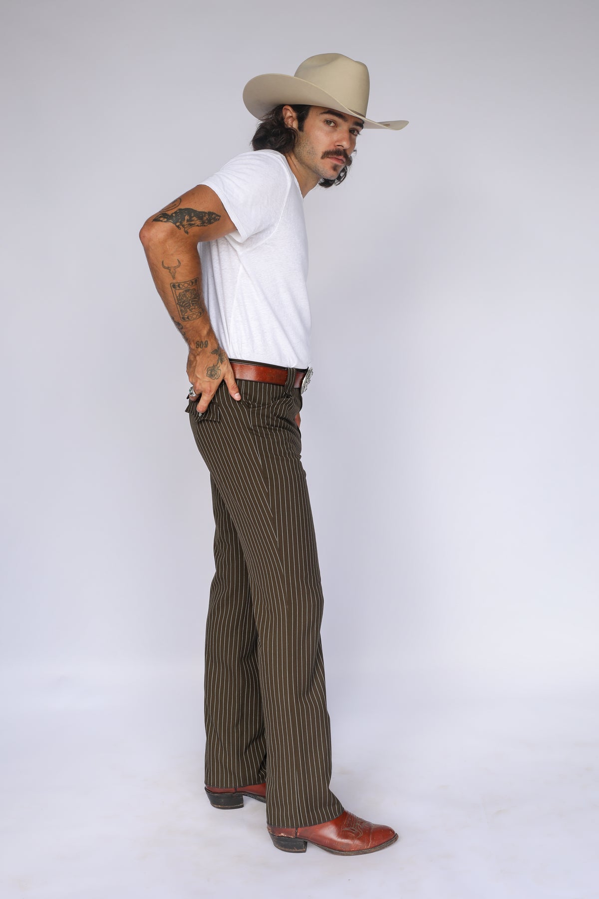Bakersfield Pant Brown Pin Stripe