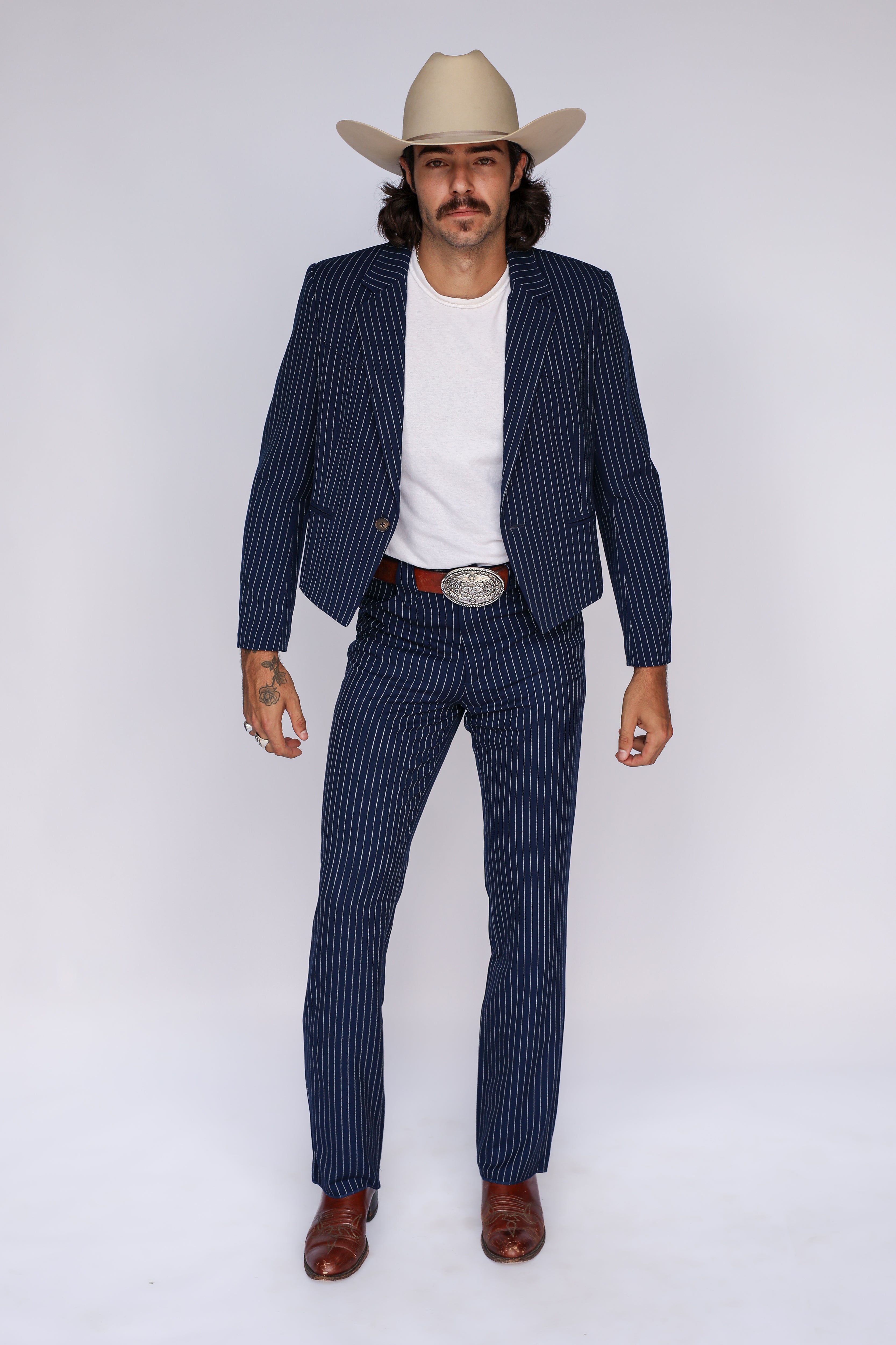 Bakersfield Pin Stripe Suit Navy