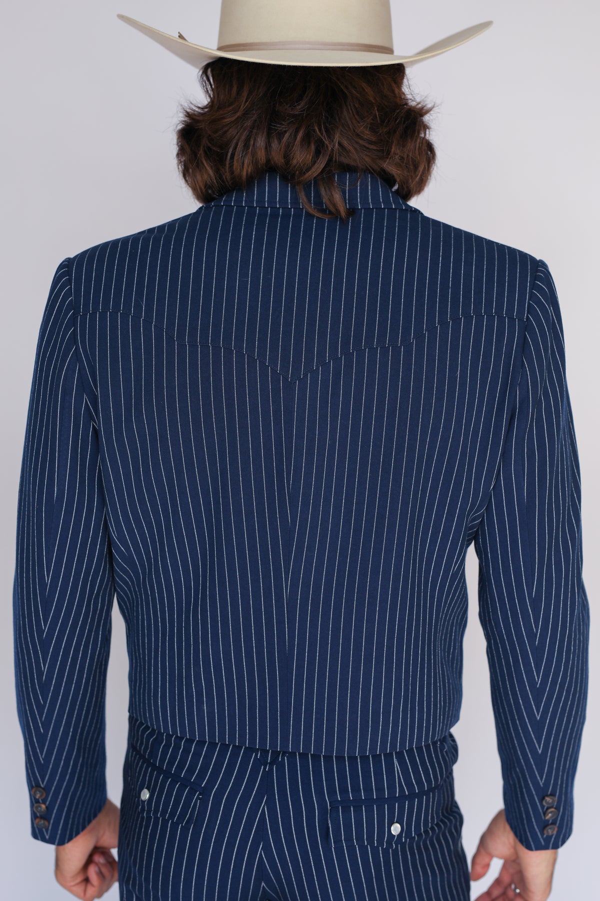 Bakersfield Jacket Navy Pin Stripe
