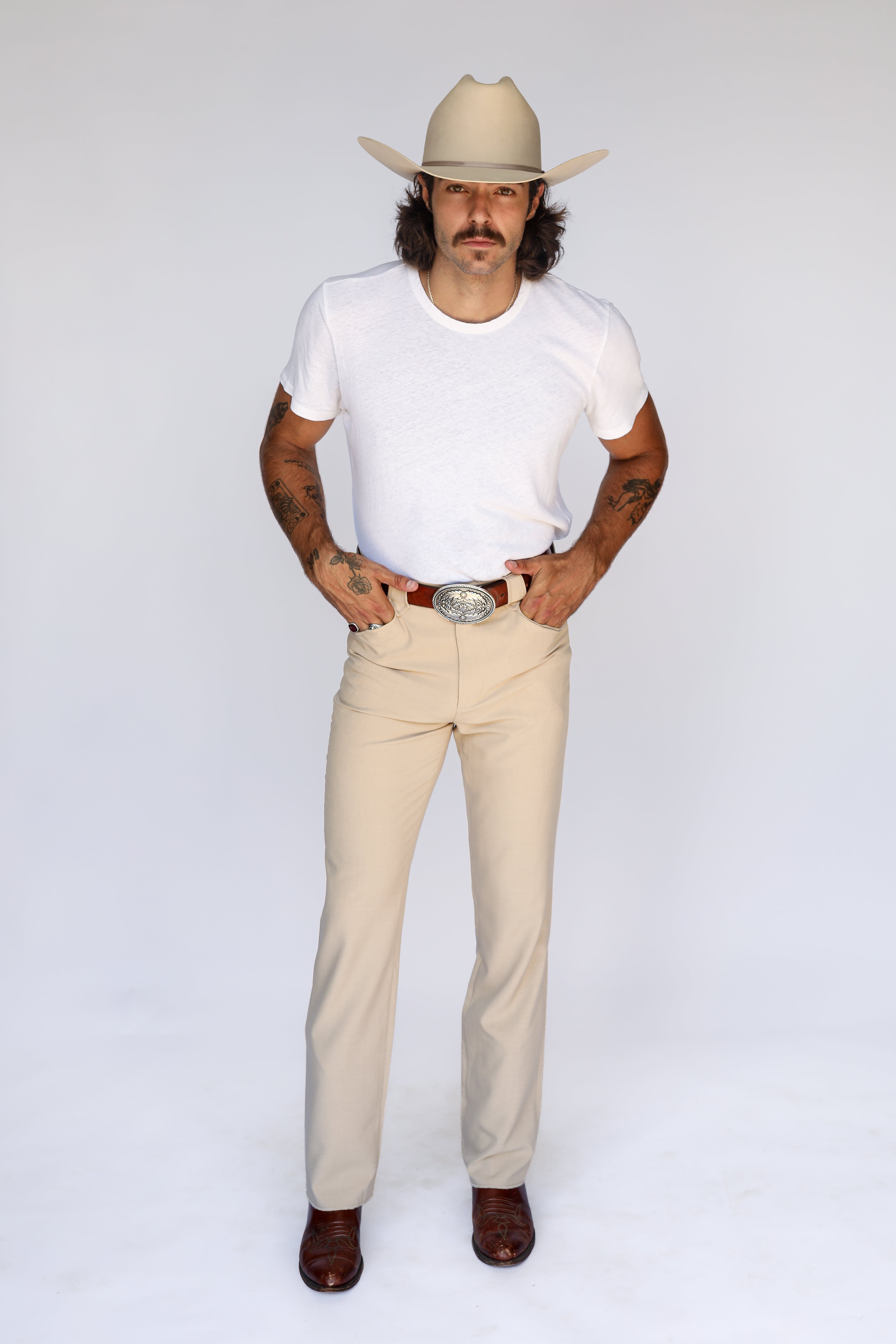 Calamity Unisex Western Pants Tan