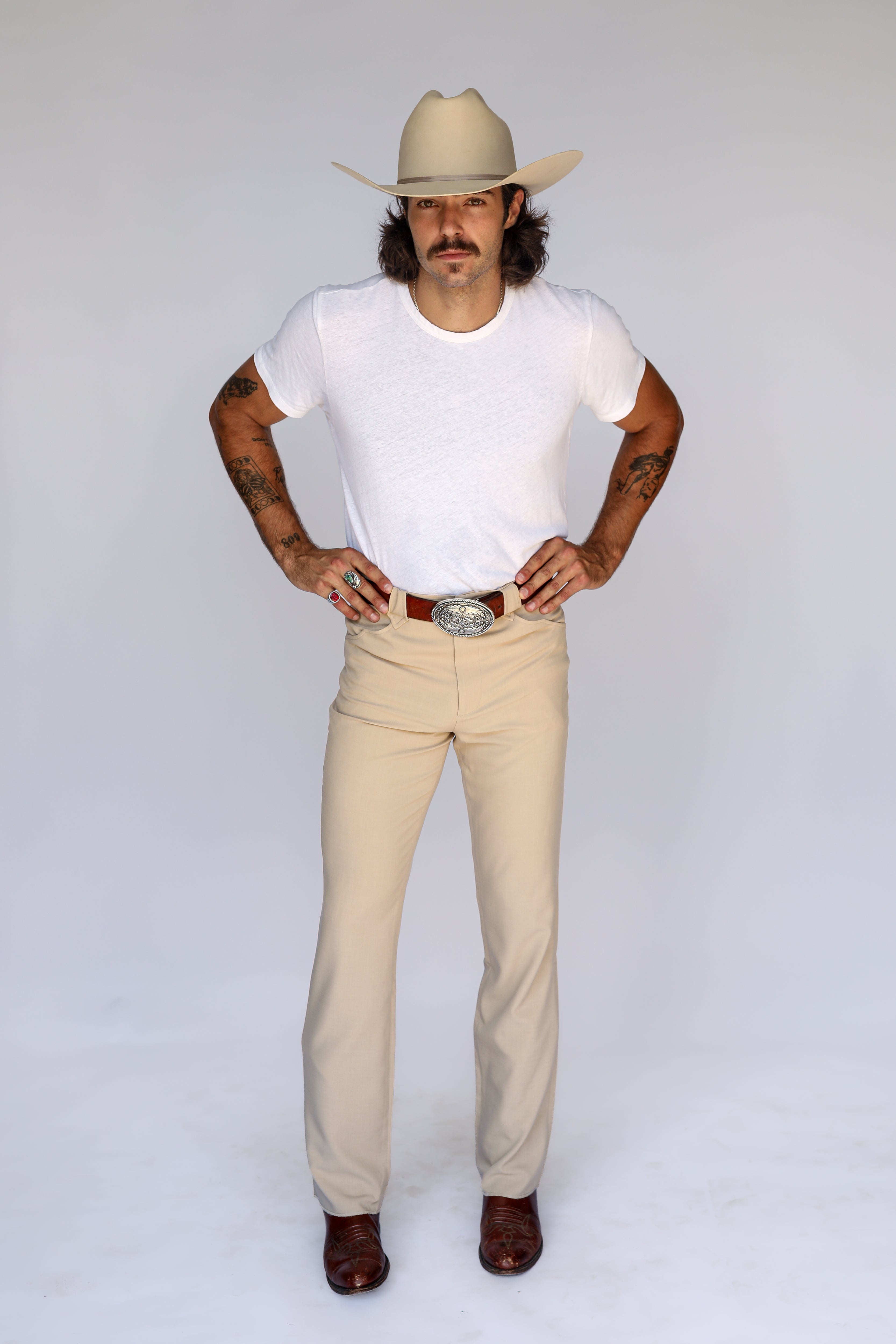 Calamity Unisex Western Pants Tan