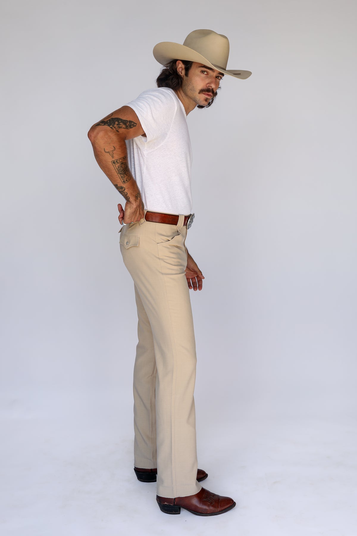 Calamity Unisex Western Pants Tan