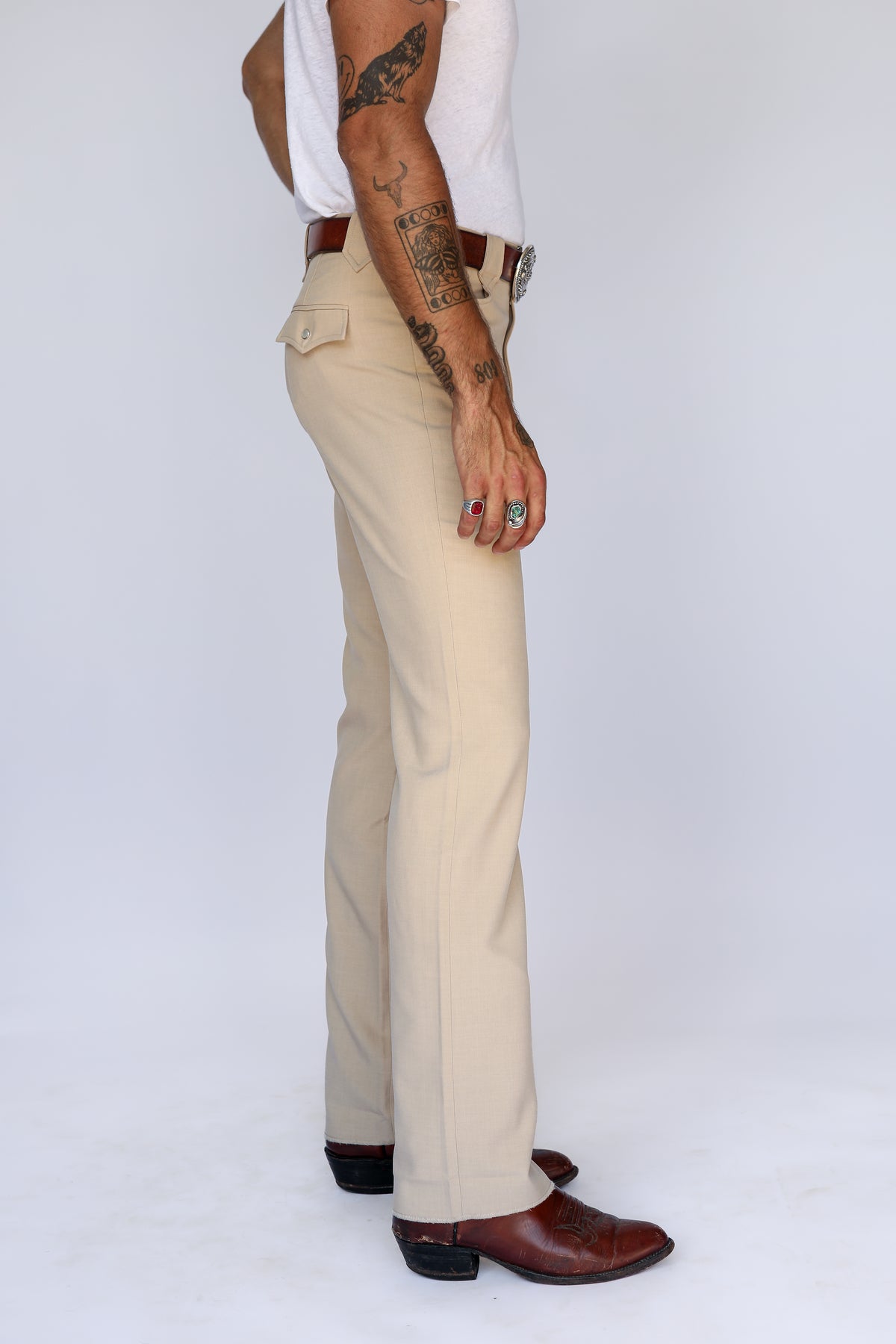Calamity Unisex Western Pants Tan