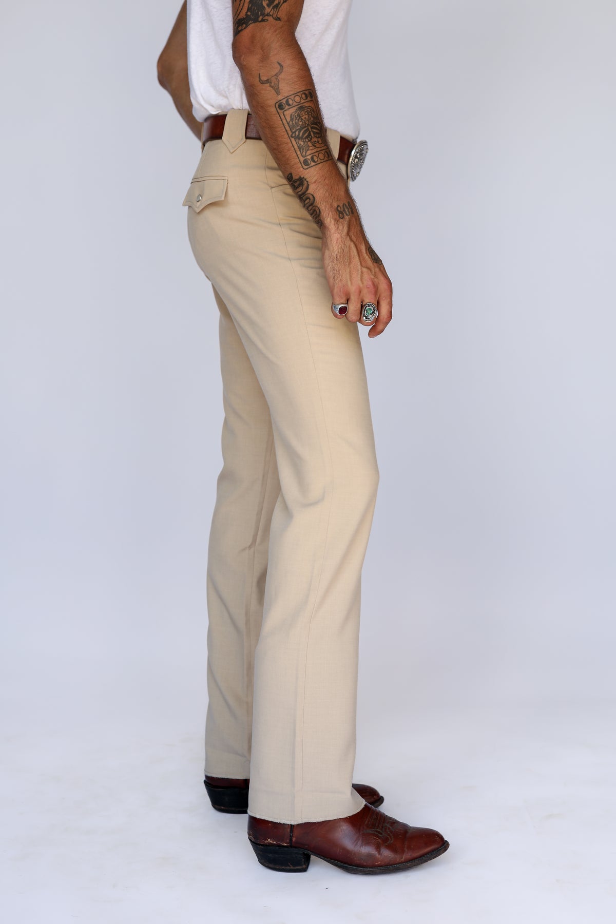 Calamity Unisex Western Pants Tan