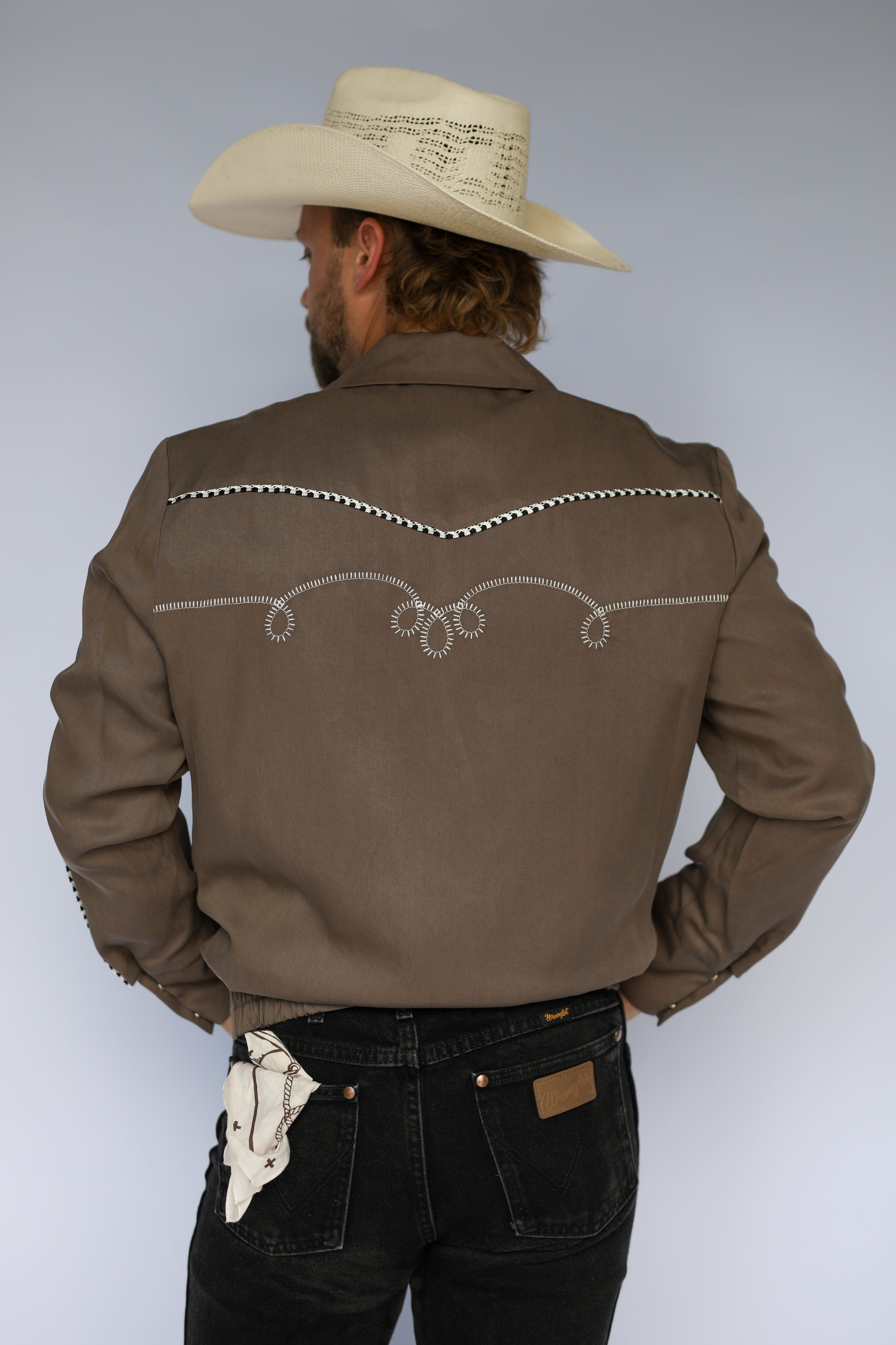 Bolero Men's Jacket Cocoa and White