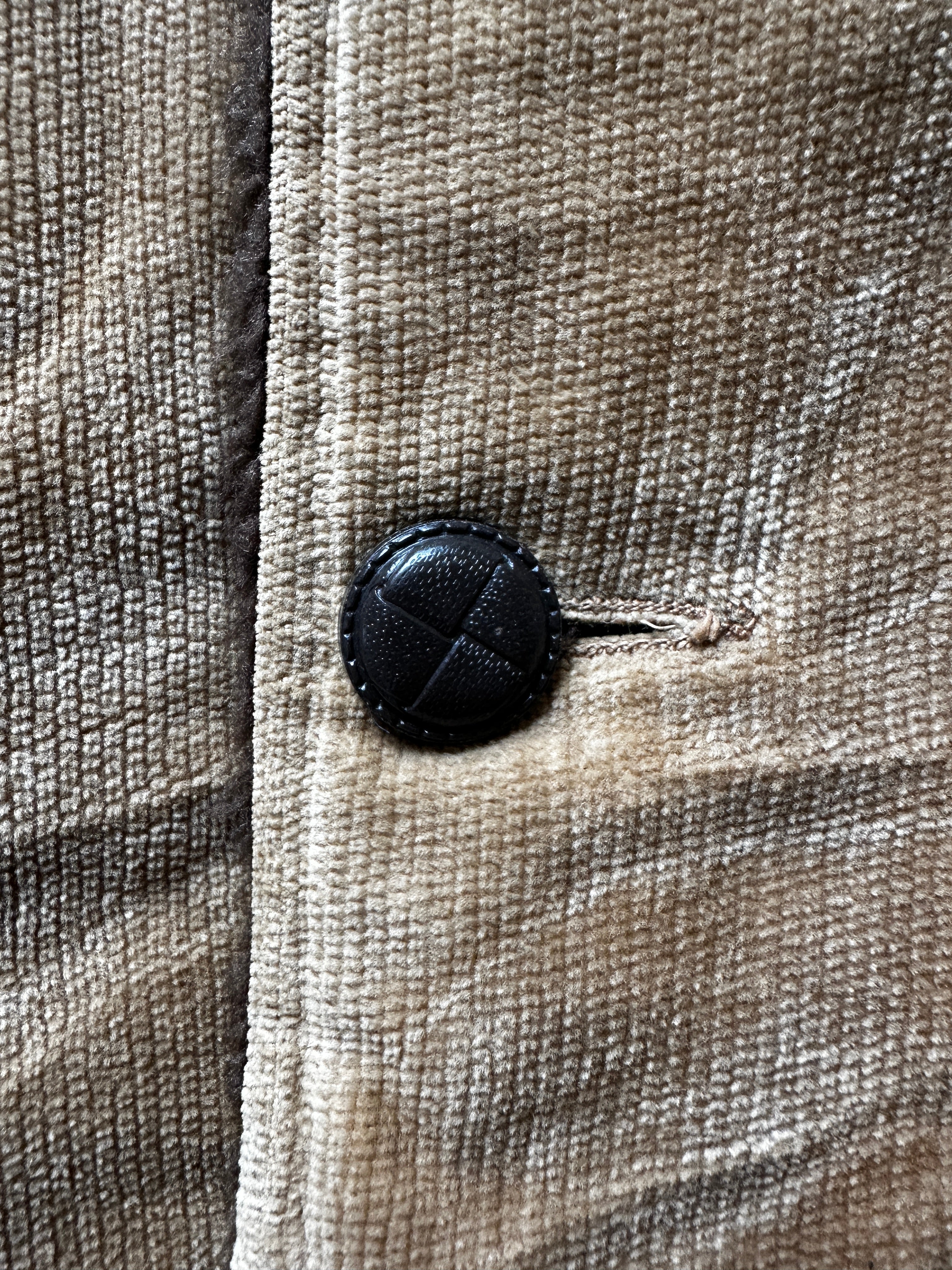 1960'S BEIGE CORDUROY SHERPA LINED L/XL