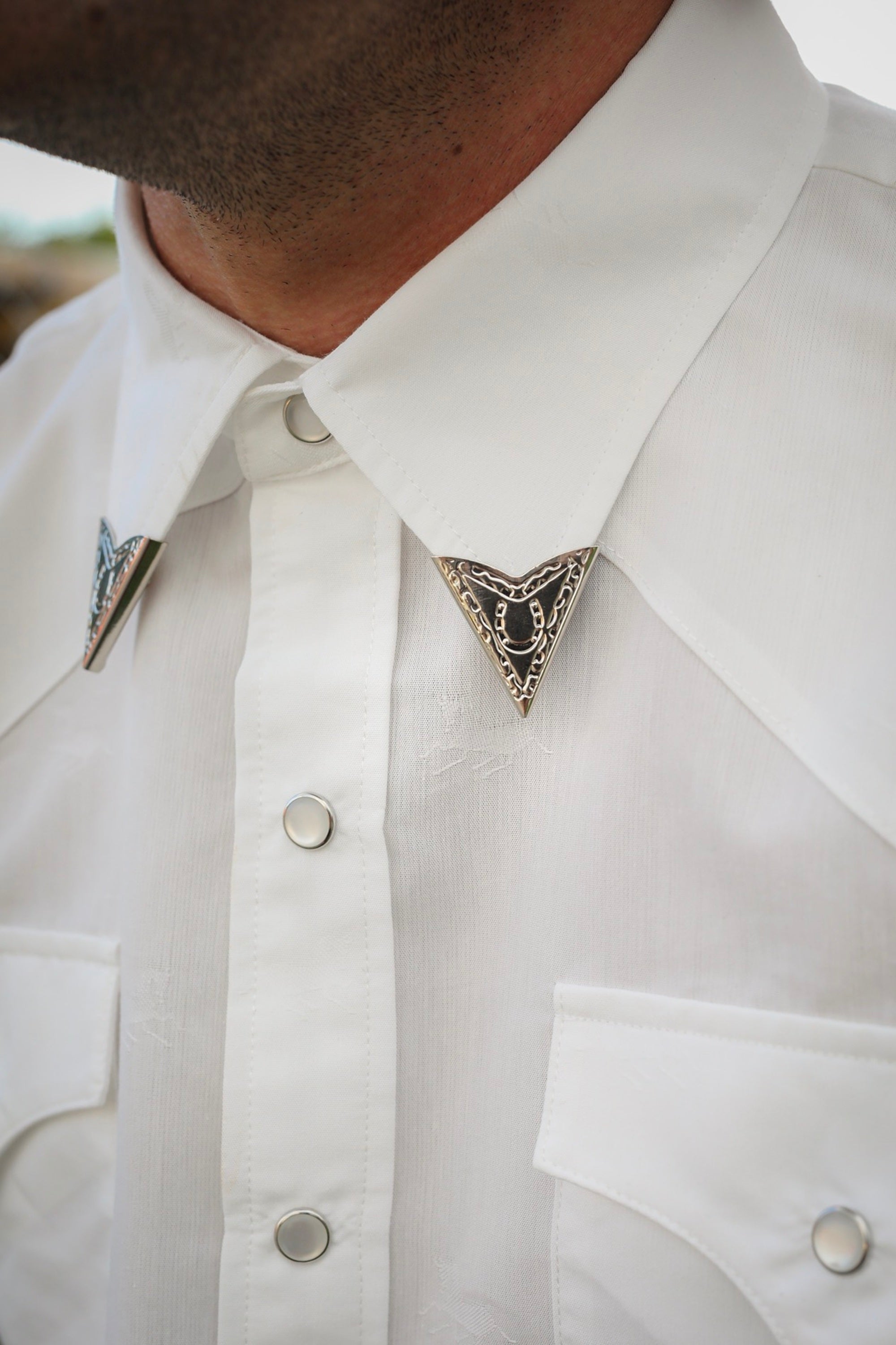 Engraved Collar Tips - Five Pieces of the Frontier