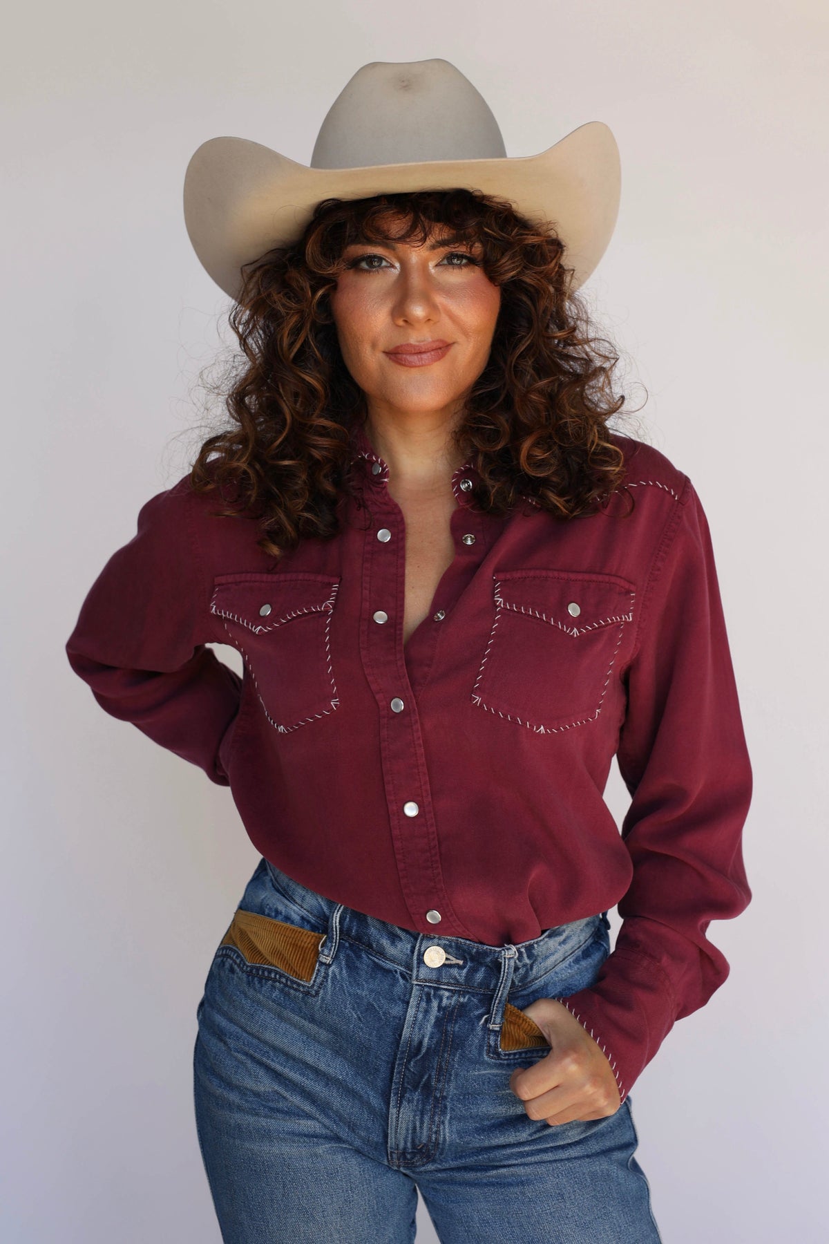 Women in wine western shirt