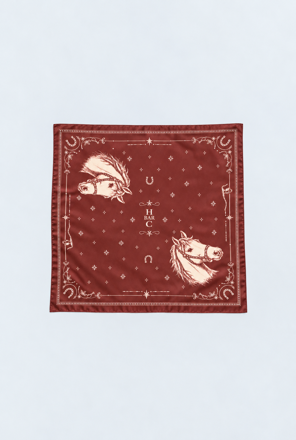 Maroon Horse Silk Scarf