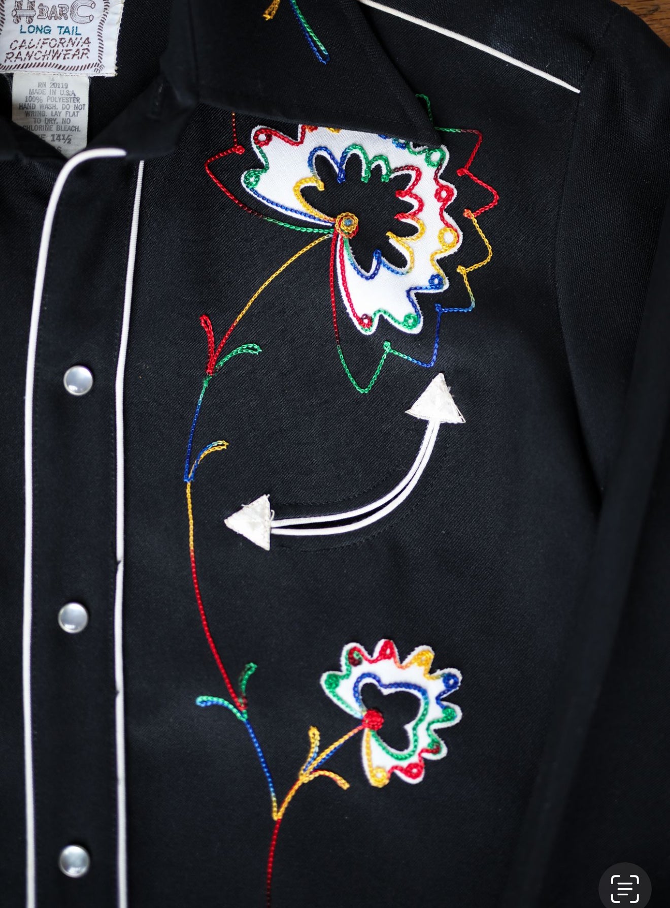 MEN'S VINTAGE 1970'S BLACK TEXAS XS/S