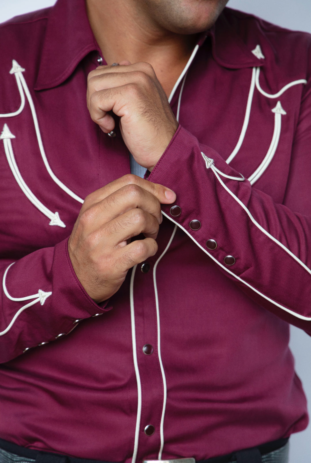 Reno Men's Shirt Maroon with Off White