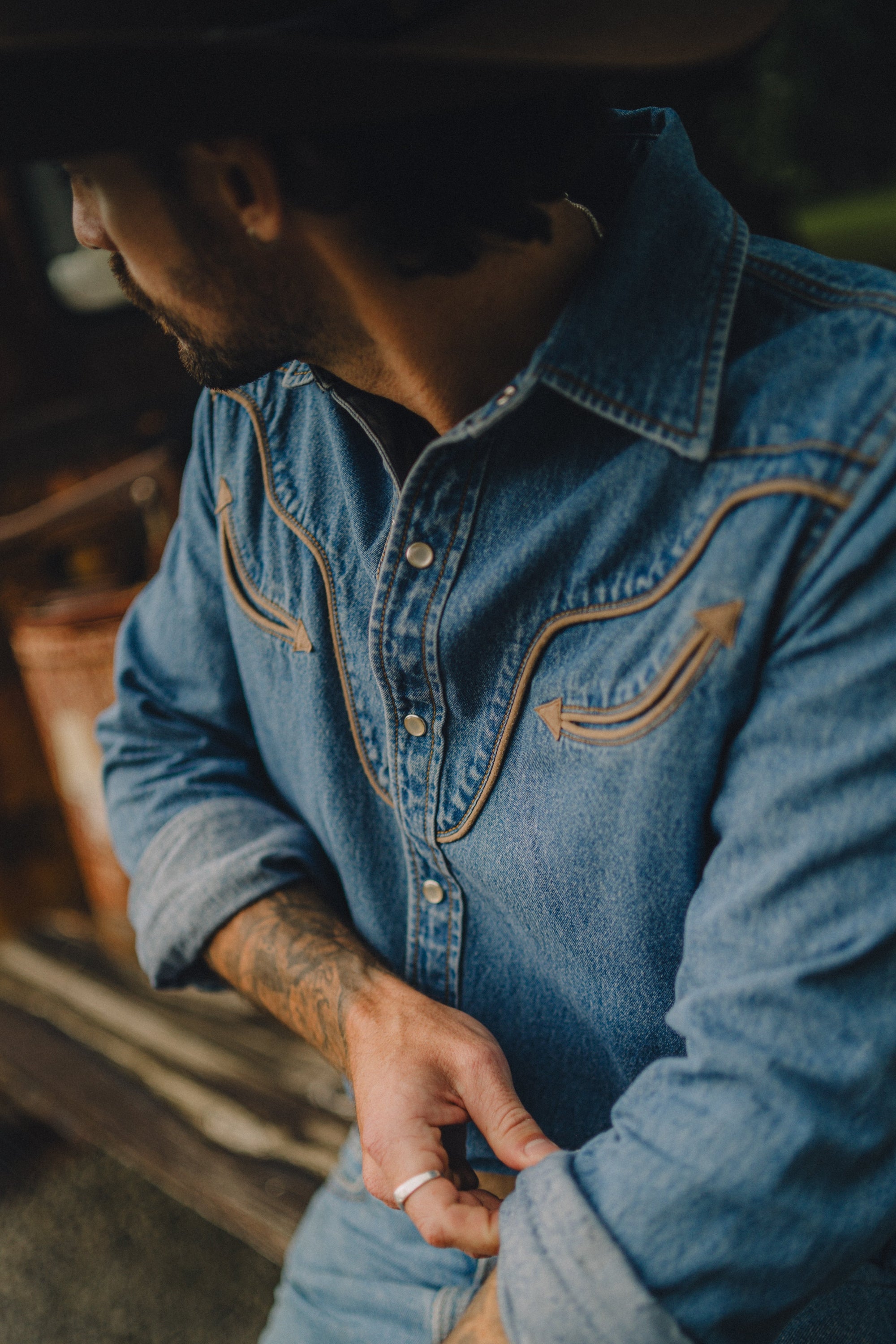 Rustler X H Bar C Denim Mens Shirt