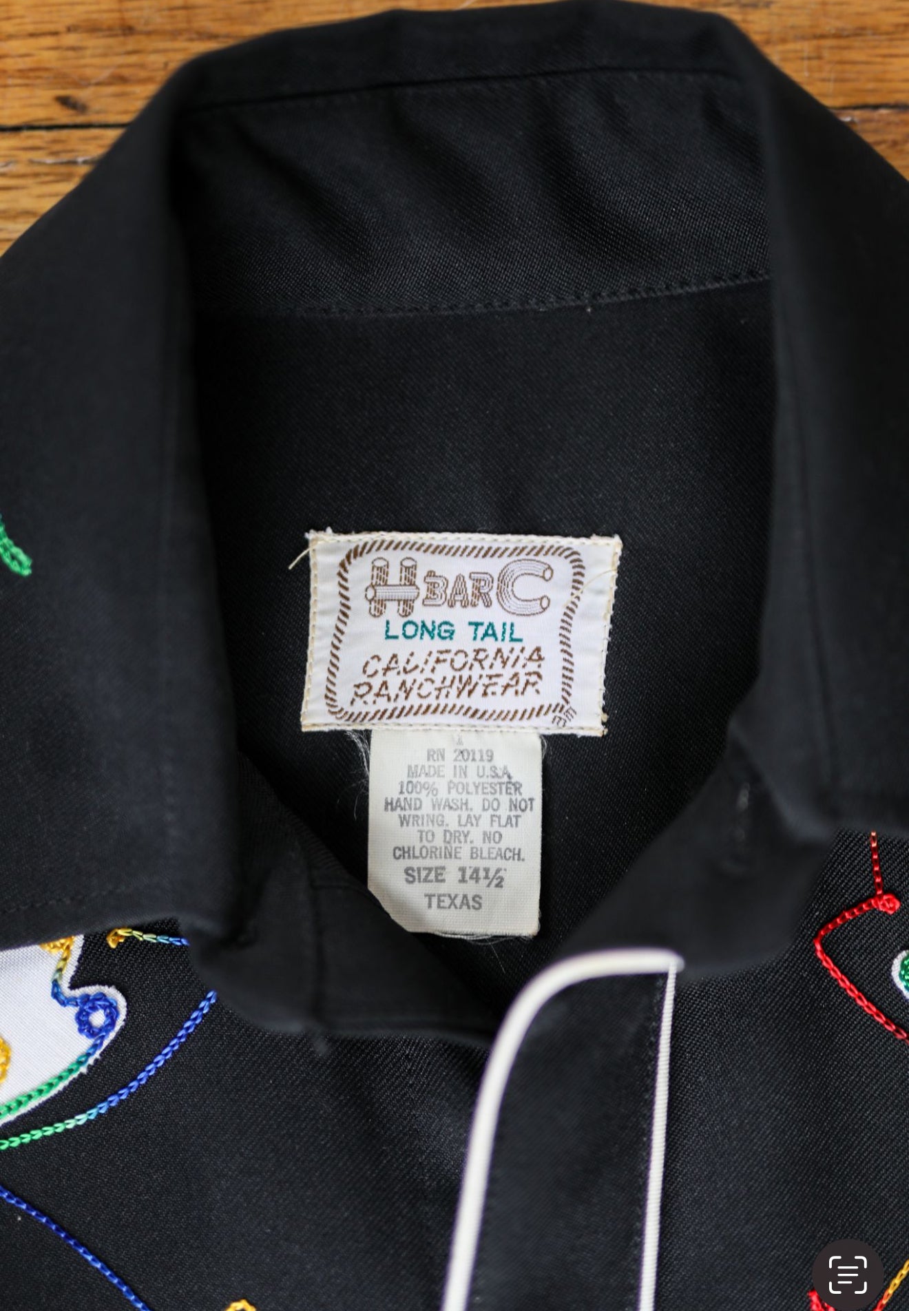 MEN'S VINTAGE 1970'S BLACK TEXAS XS/S