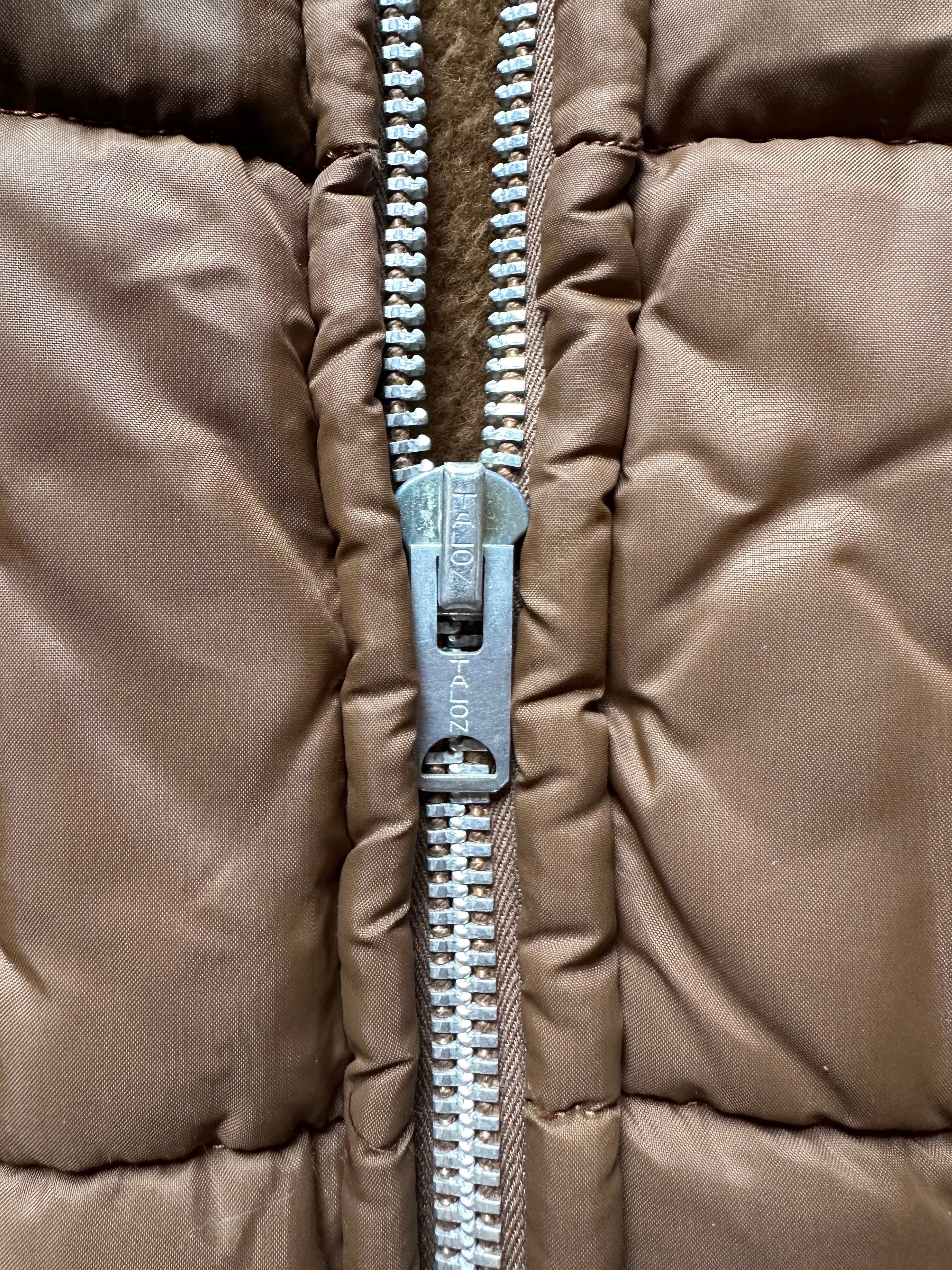 1960'S WESTERN QUILTED FUR LINED PUFFER W FUR COLLAR - LARGE/XL