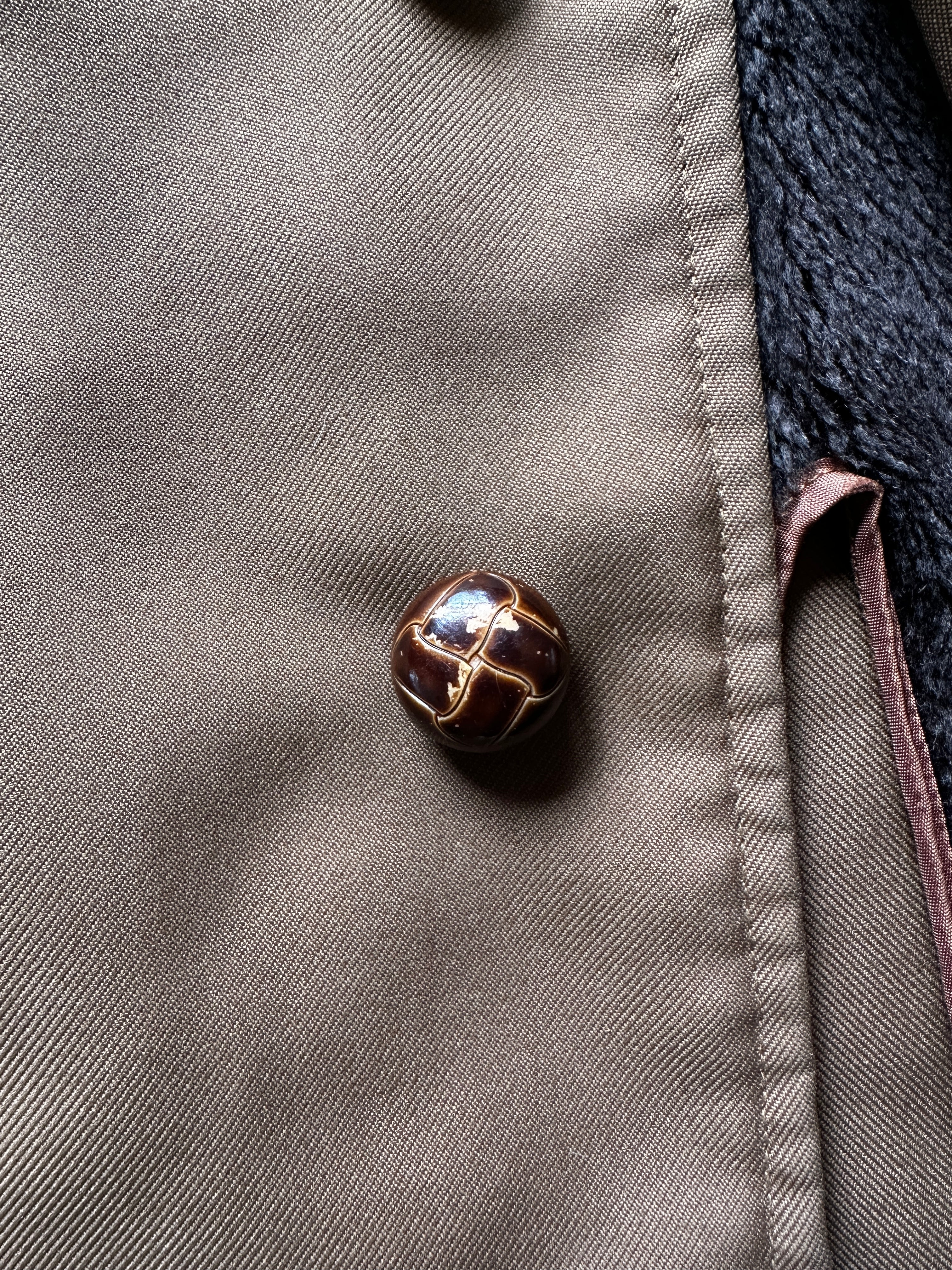 1960'S MENS LONG SHEARLING COLLAR OVER COAT L/XL