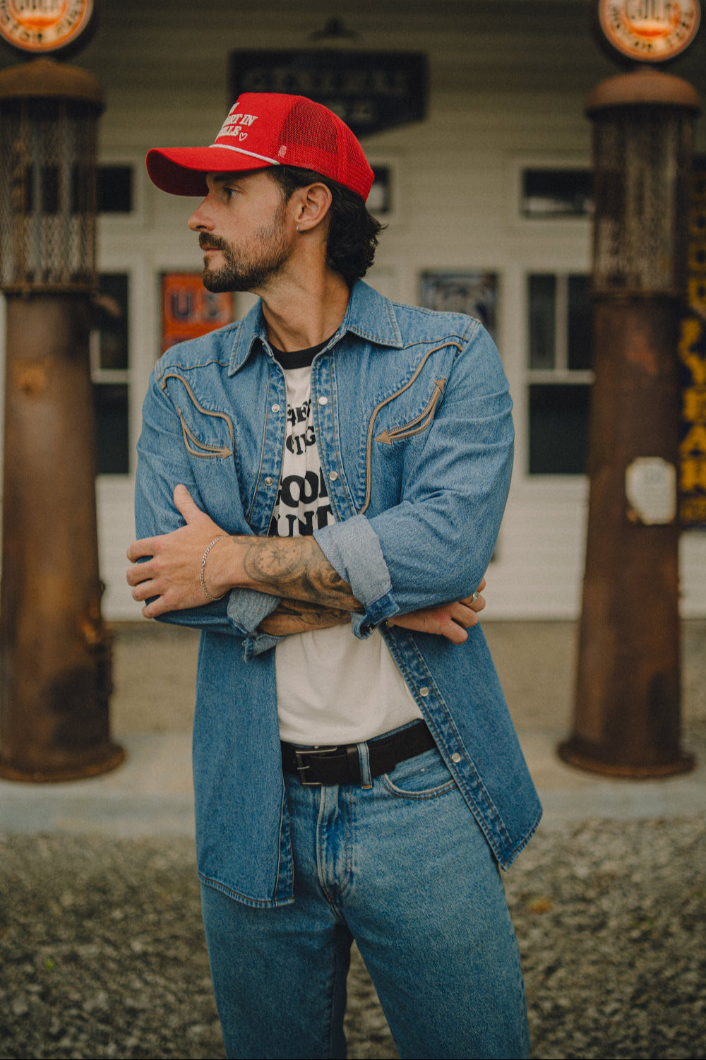 Rustler X H Bar C Denim Mens Shirt Rustler X H Bar C Denim Mens Shirt