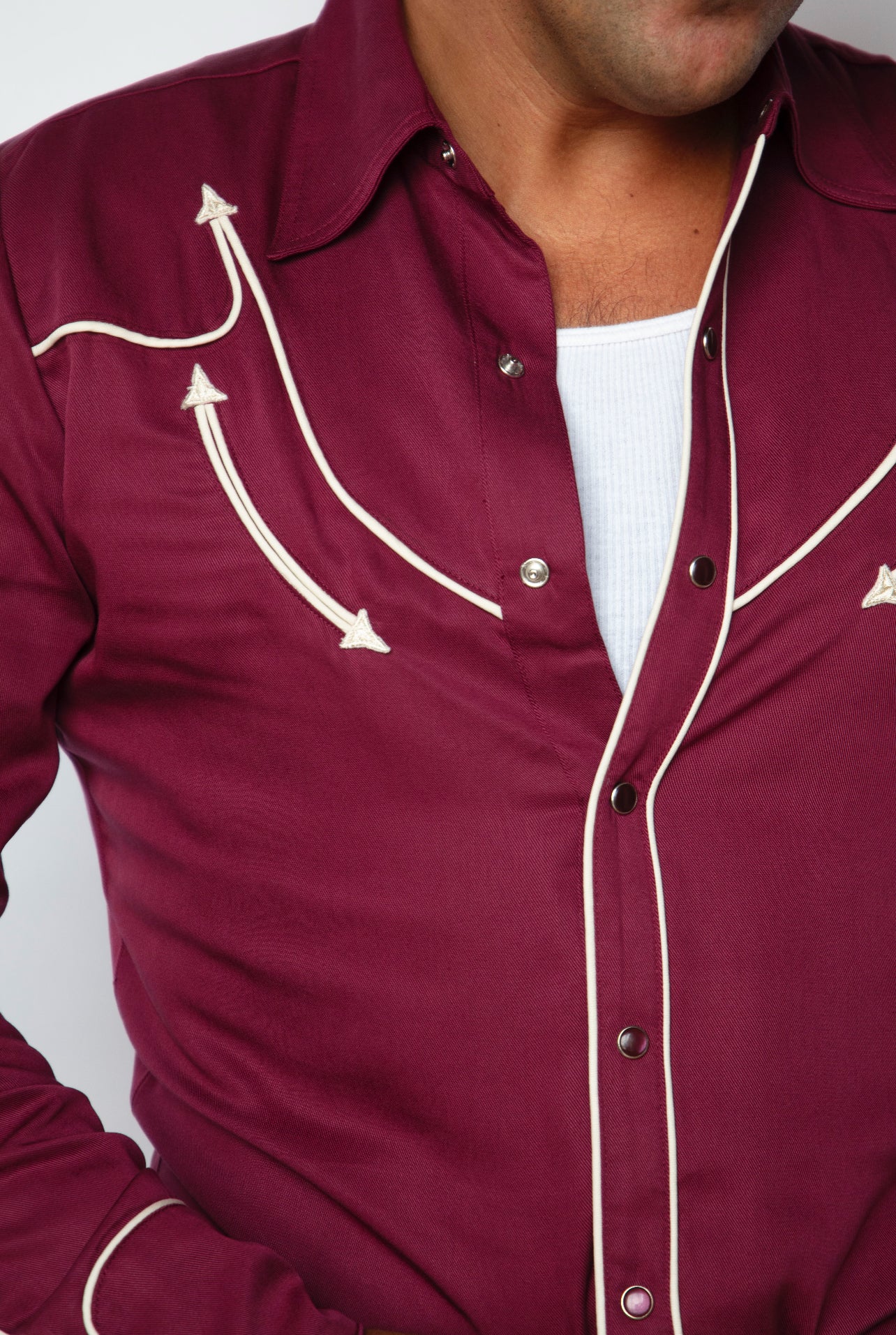 Reno Men's Shirt Maroon with Off White