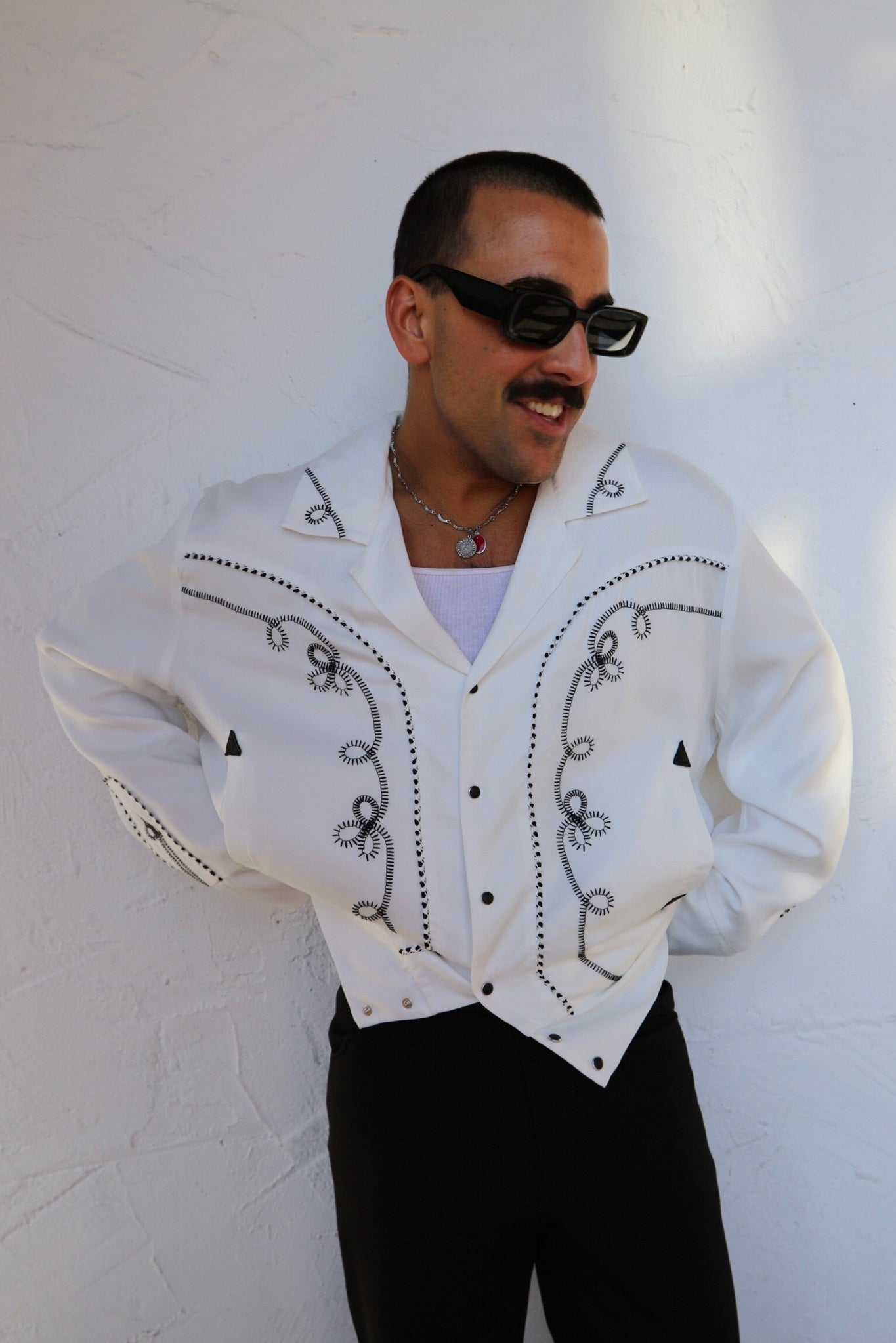 Bolero Men's Jacket White and Black